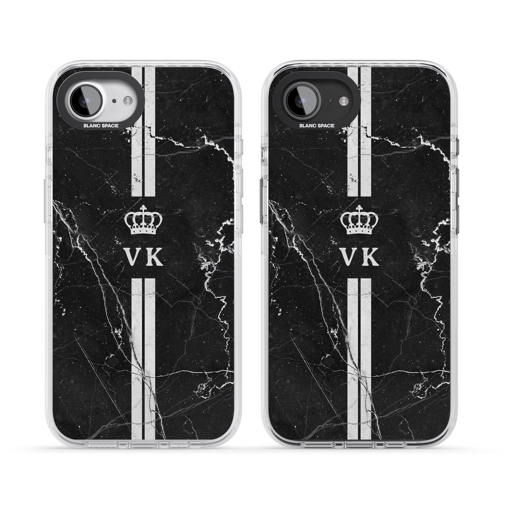 Personalised Black Marble Stripe Initials