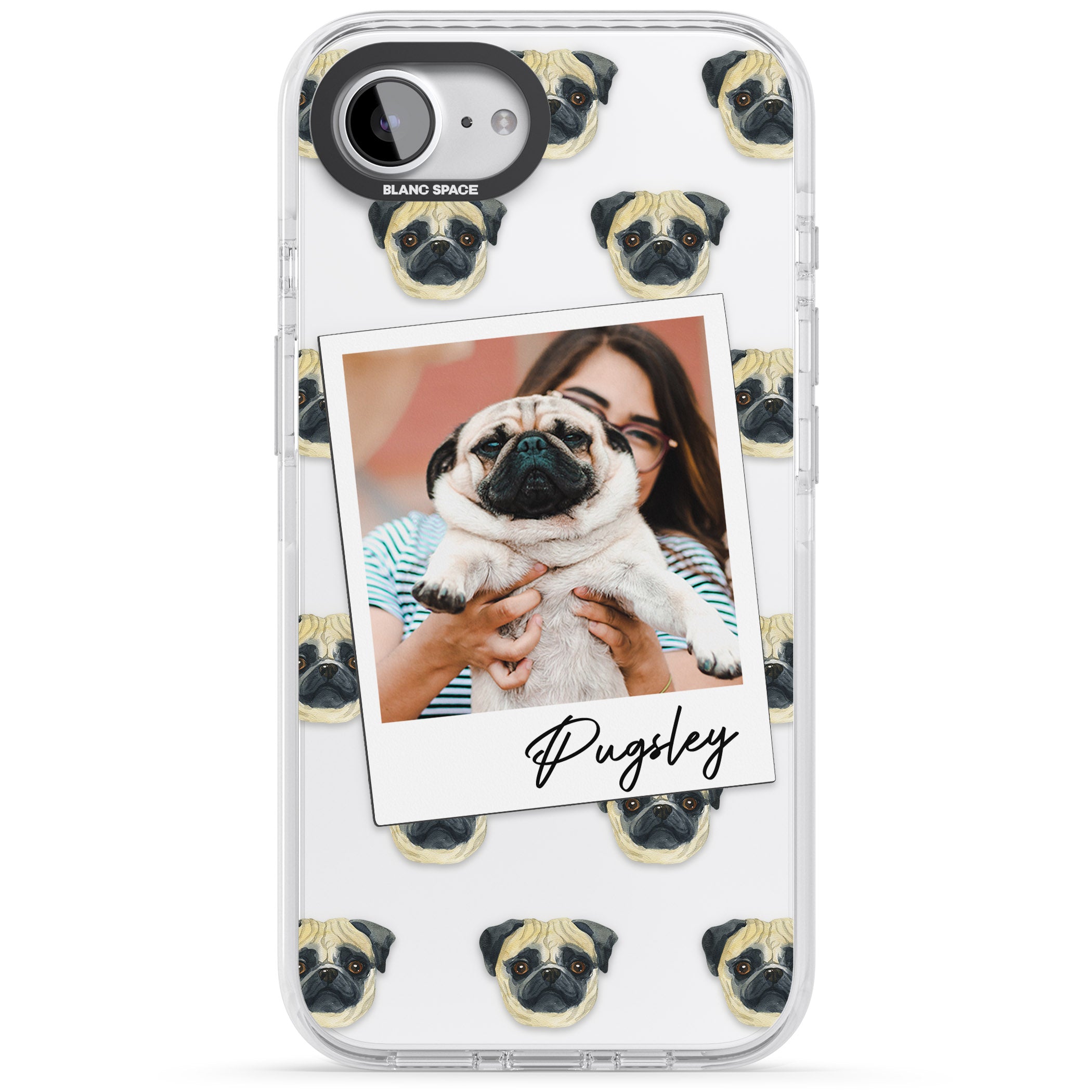 Personalised Pug Instant Camera Photo