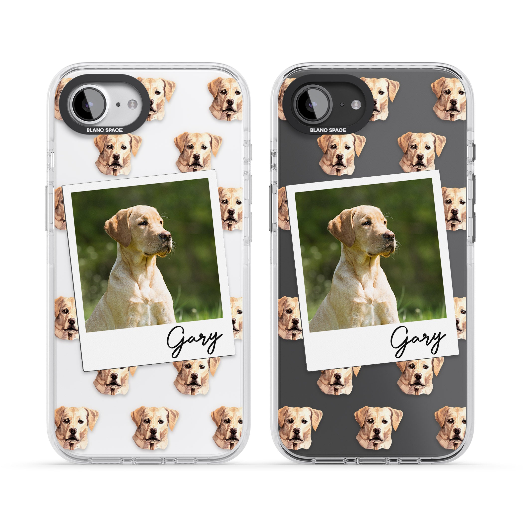 Personalised Tan Black Labrador Instant Camera Photo