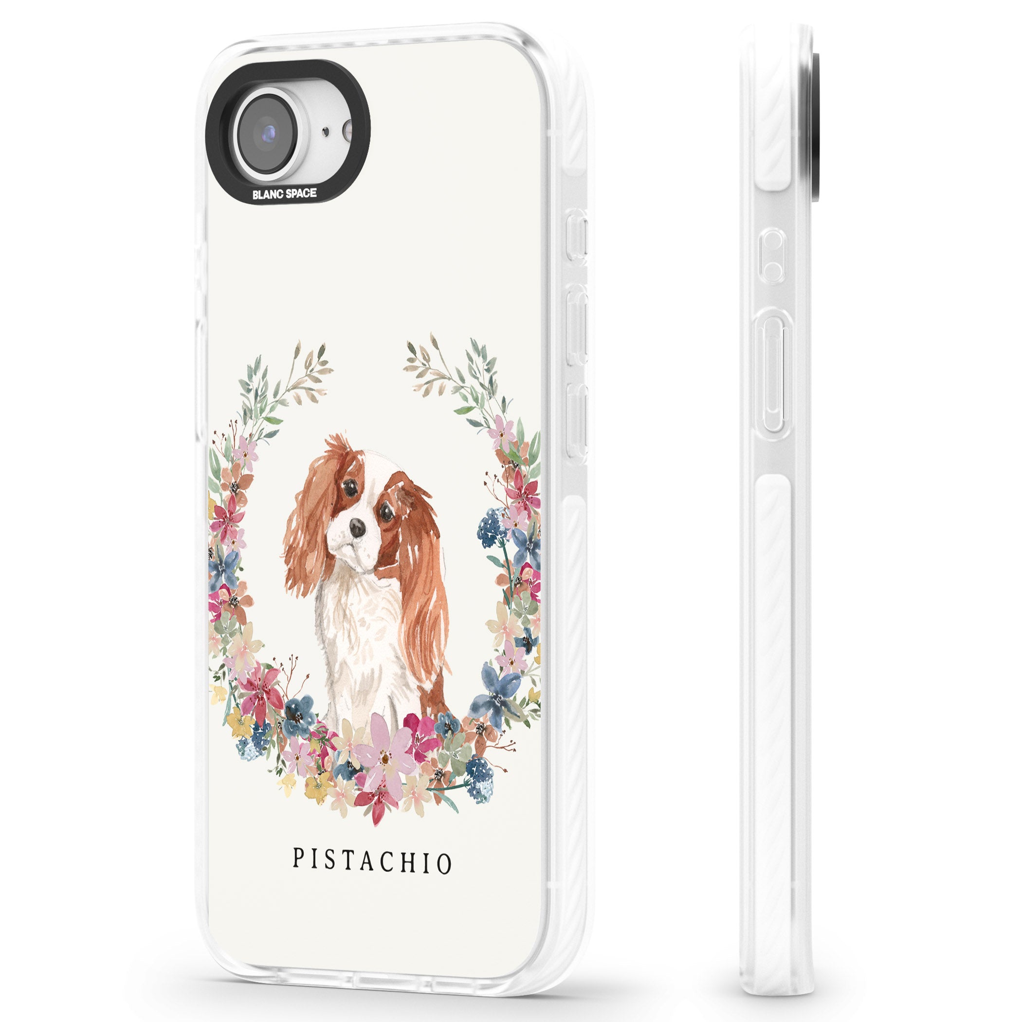 Personalised Cavalier King Charles Floral Portrait