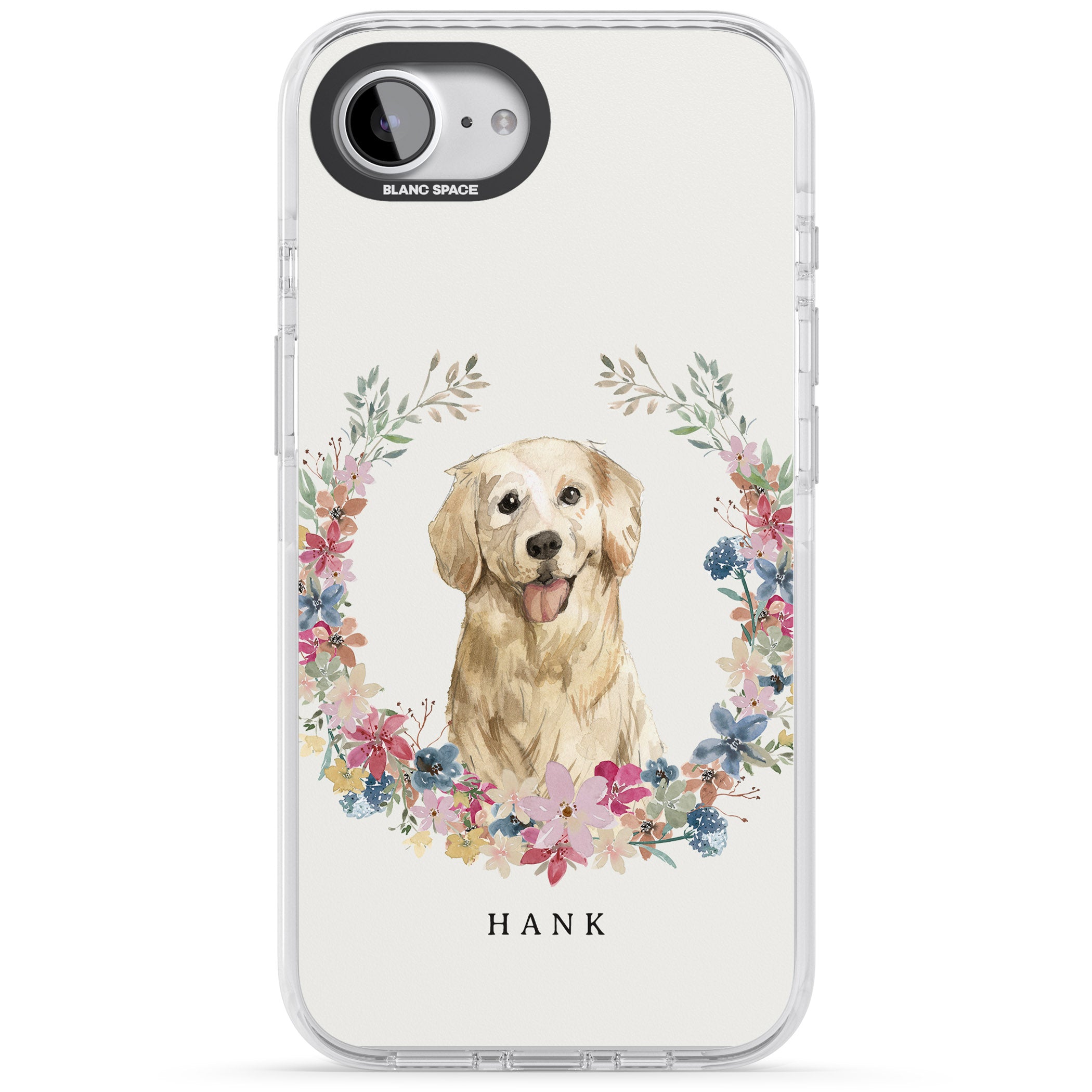 Personalised Golden Retriever Floral Portrait