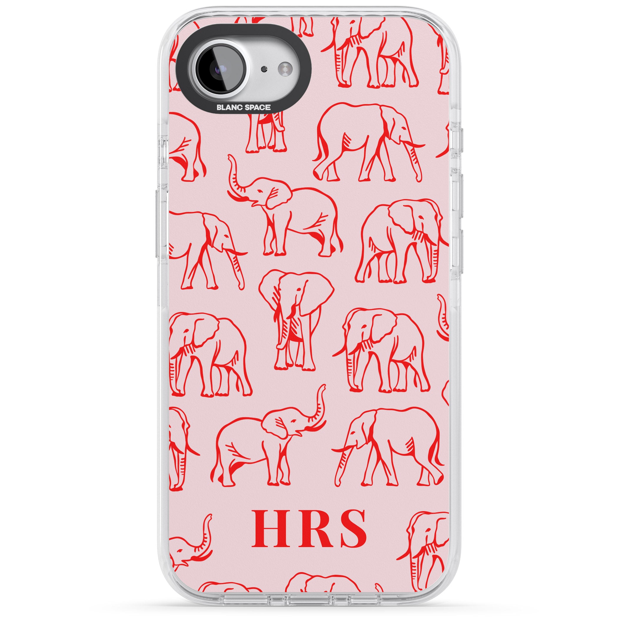 Personalised Red Elephant Outline
