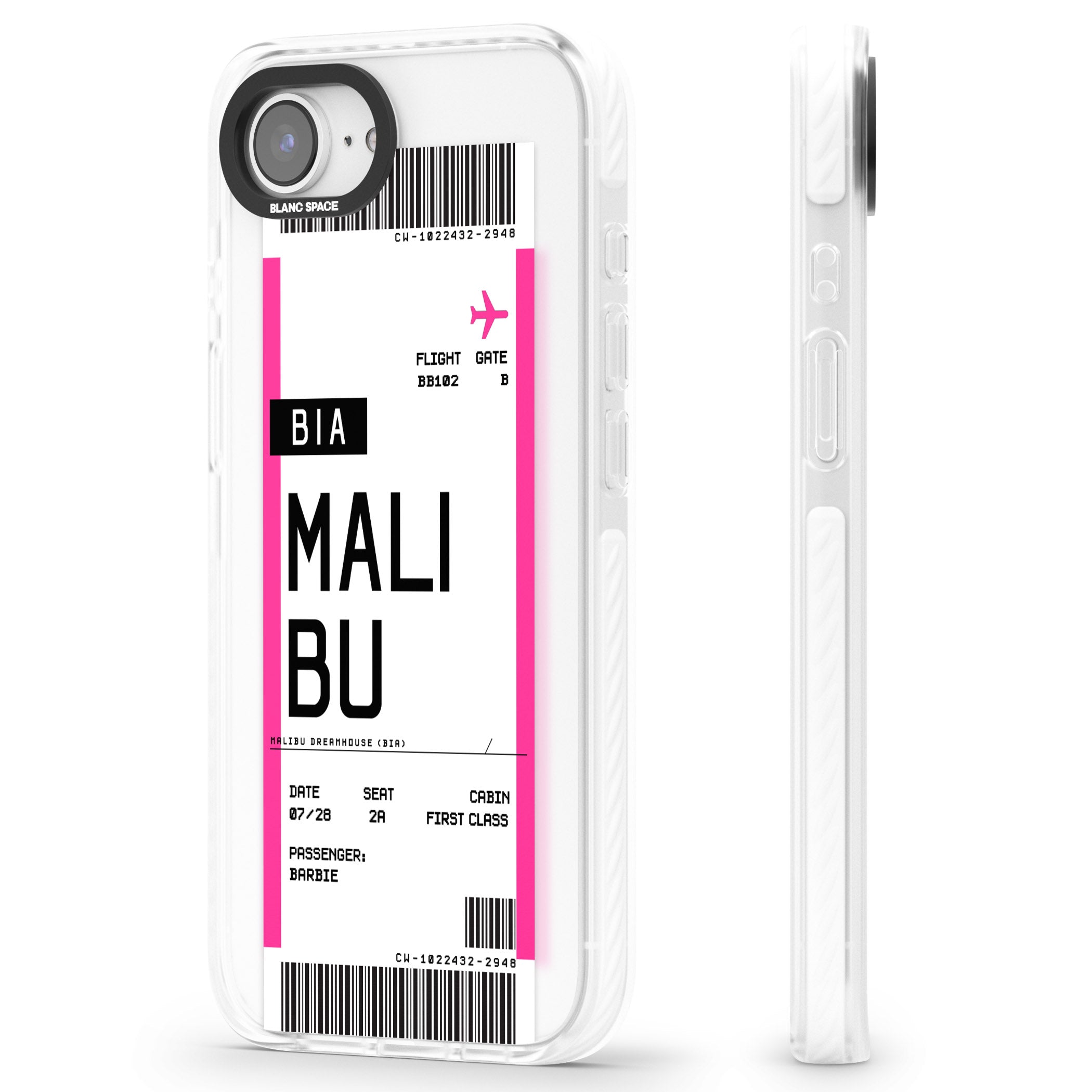 Personalised Pink Malibu Boarding Pass
