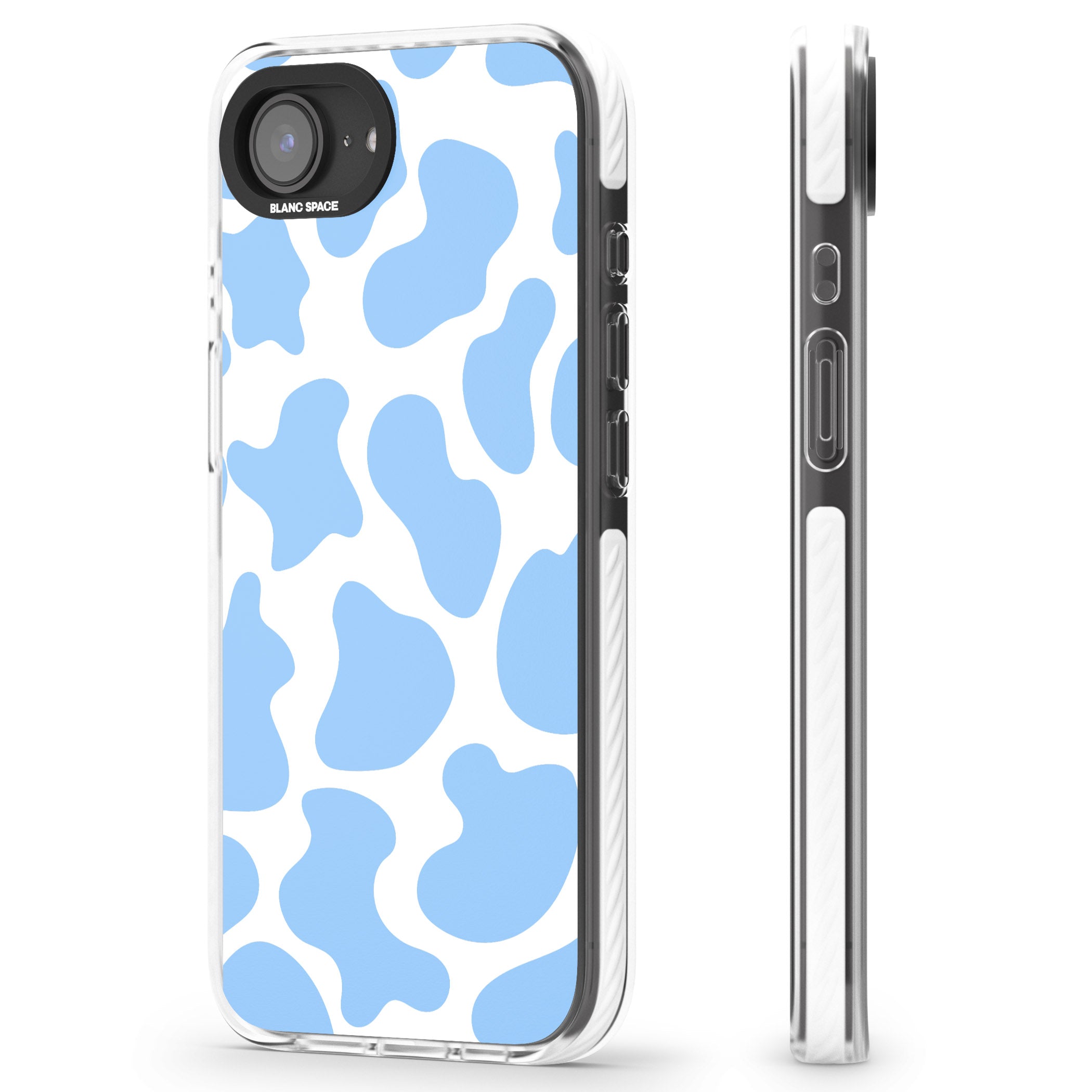 Blue And White Cow Print