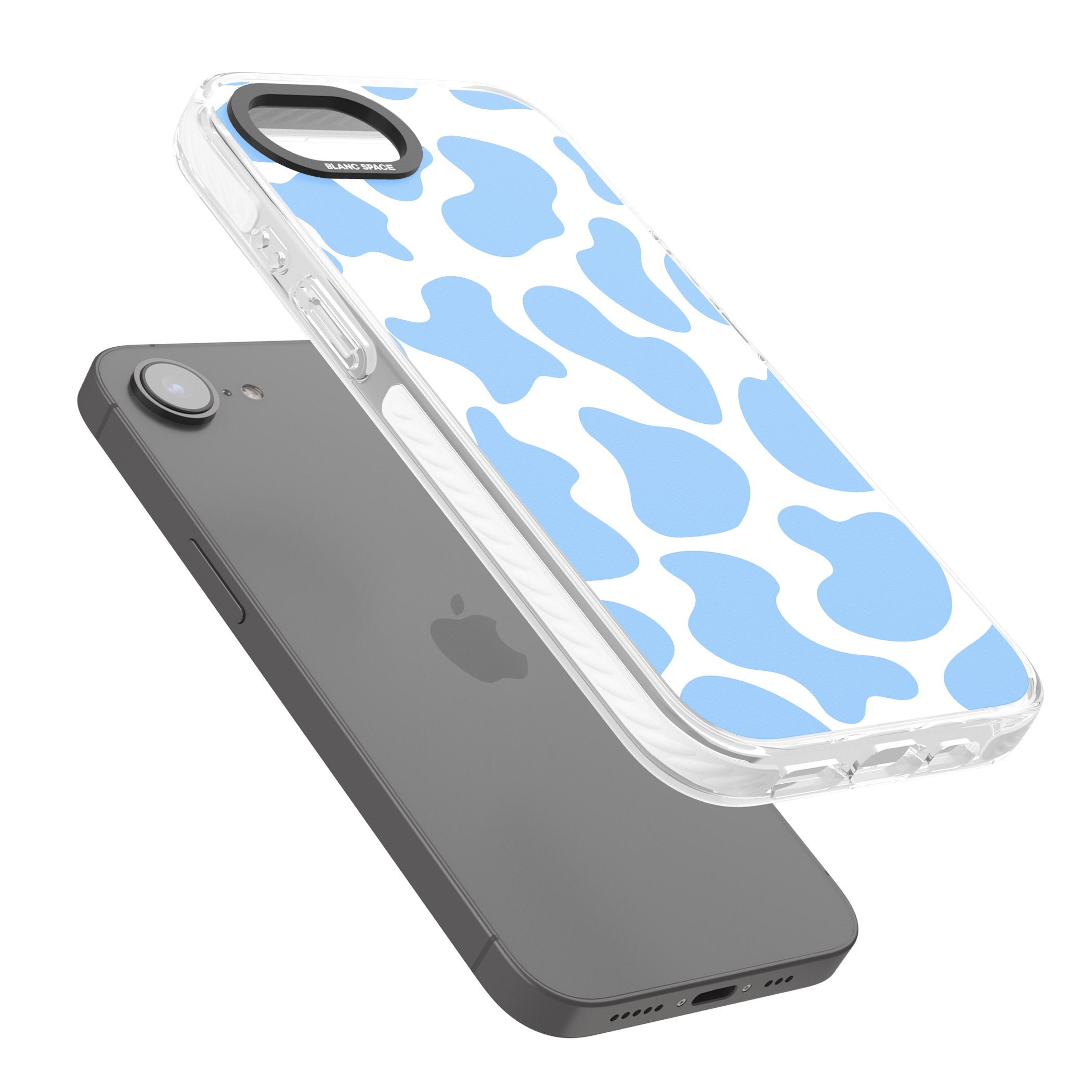 Blue And White Cow Print