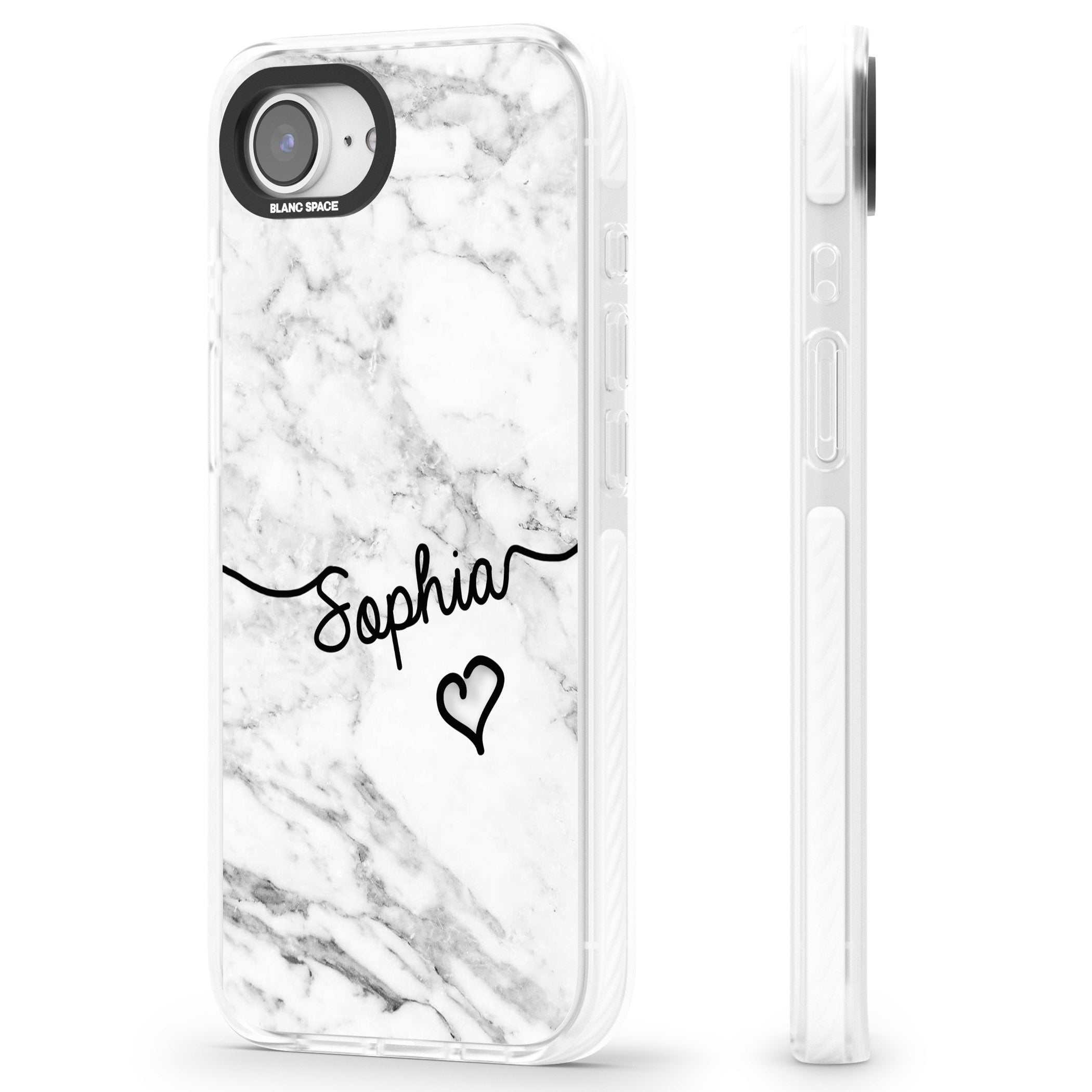 Personalised White Marble Heart