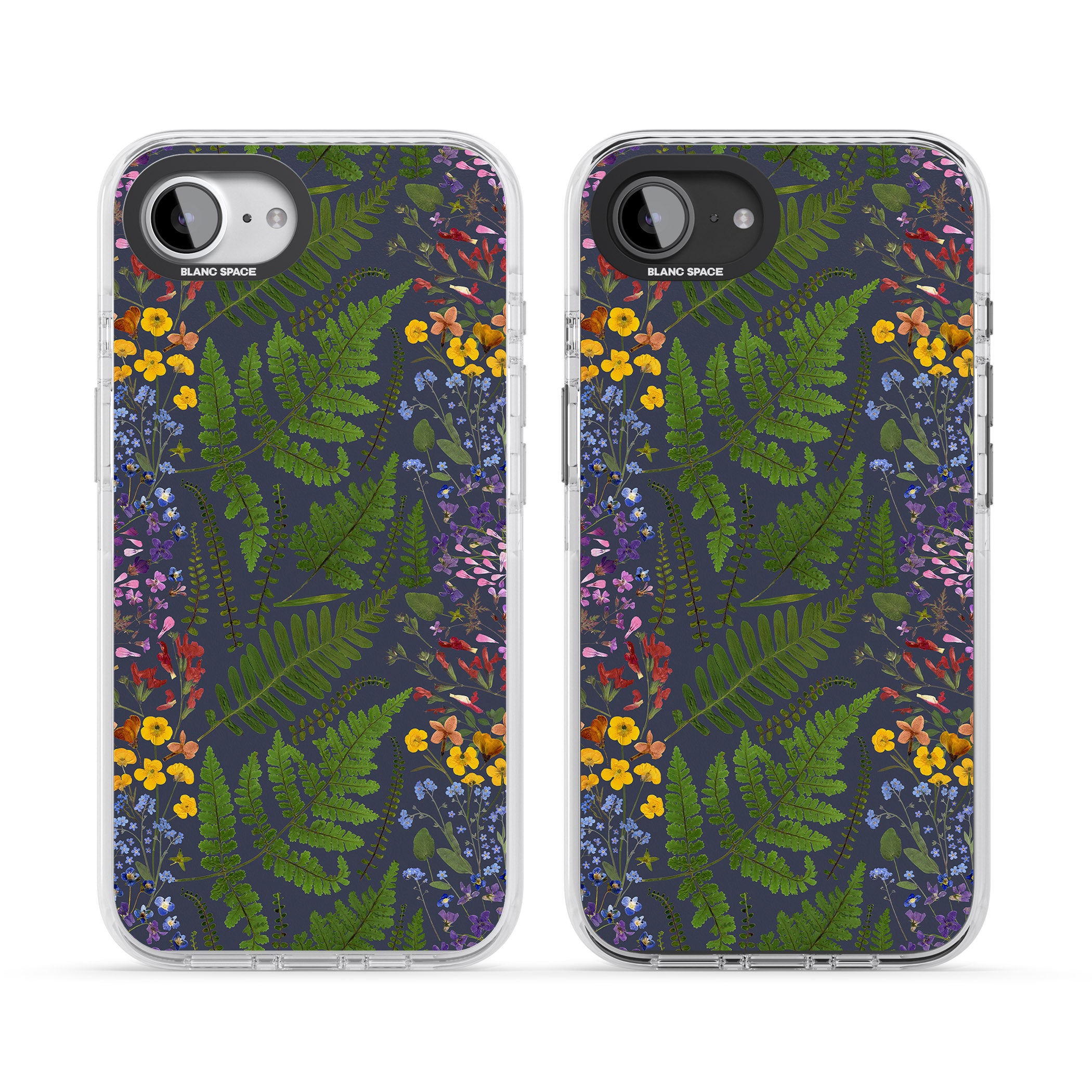 Busy Floral And Fern Design Navy