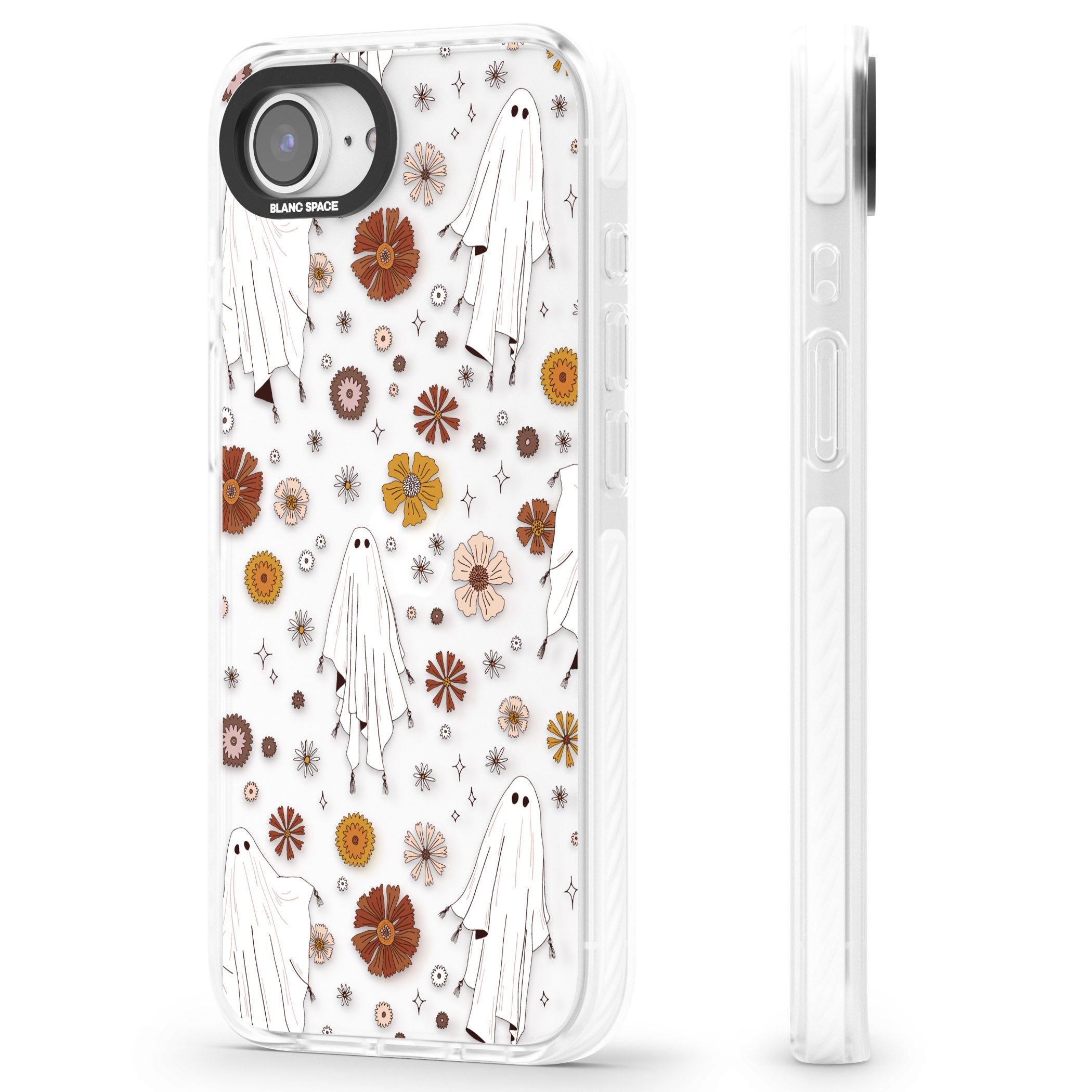 Halloween Ghosts And Flowers