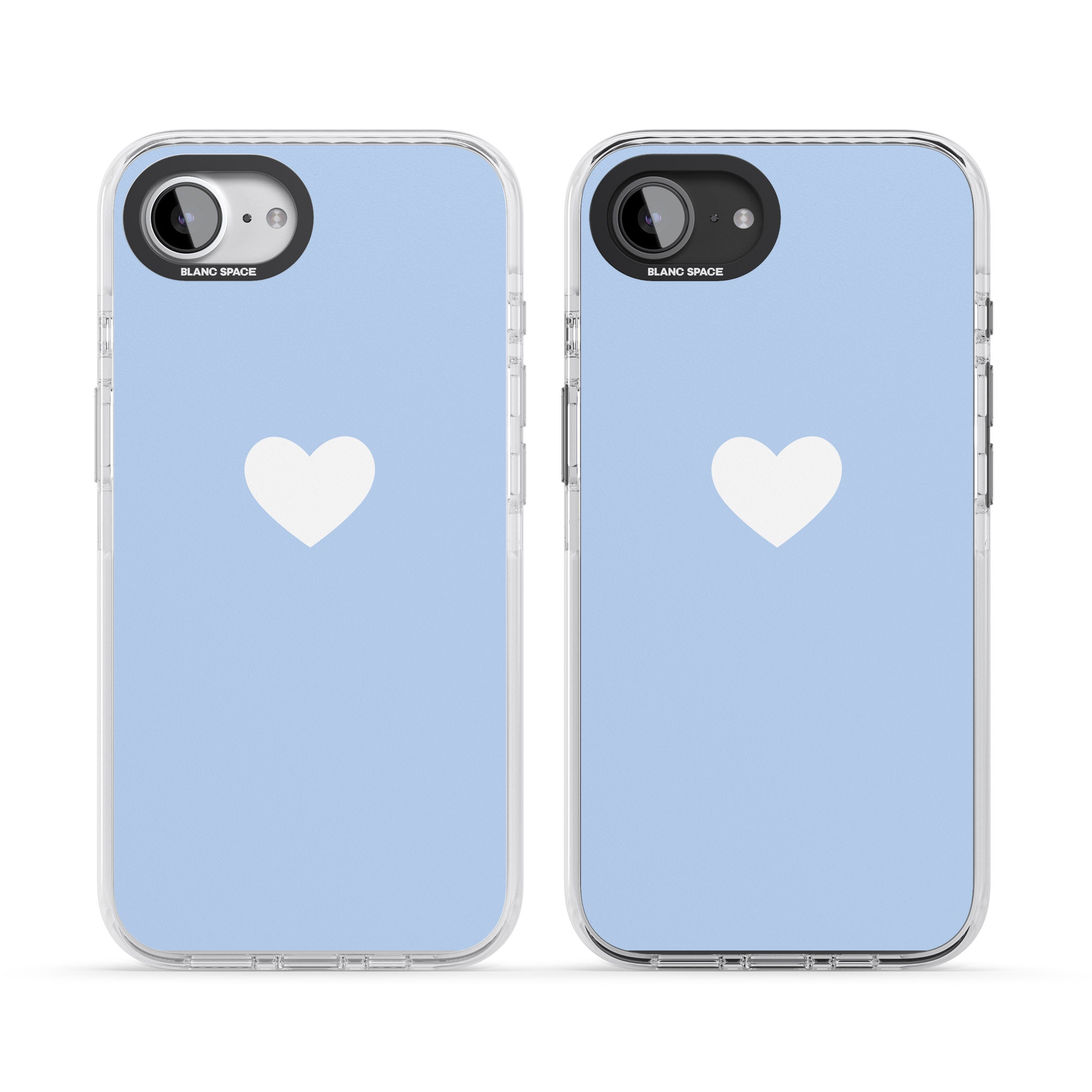 Single Heart Design: White & Baby Blue