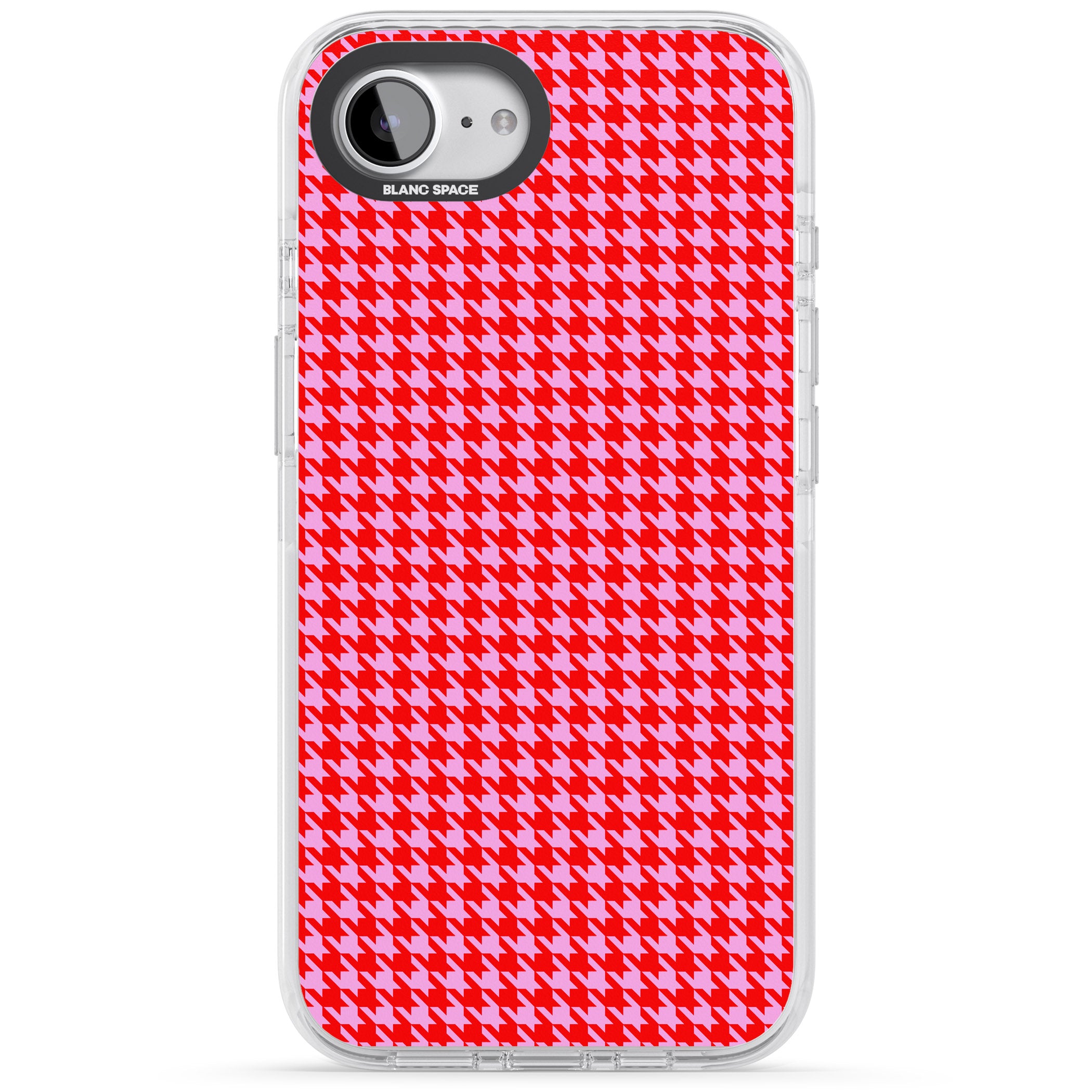 Neon Pink & Red Houndstooth