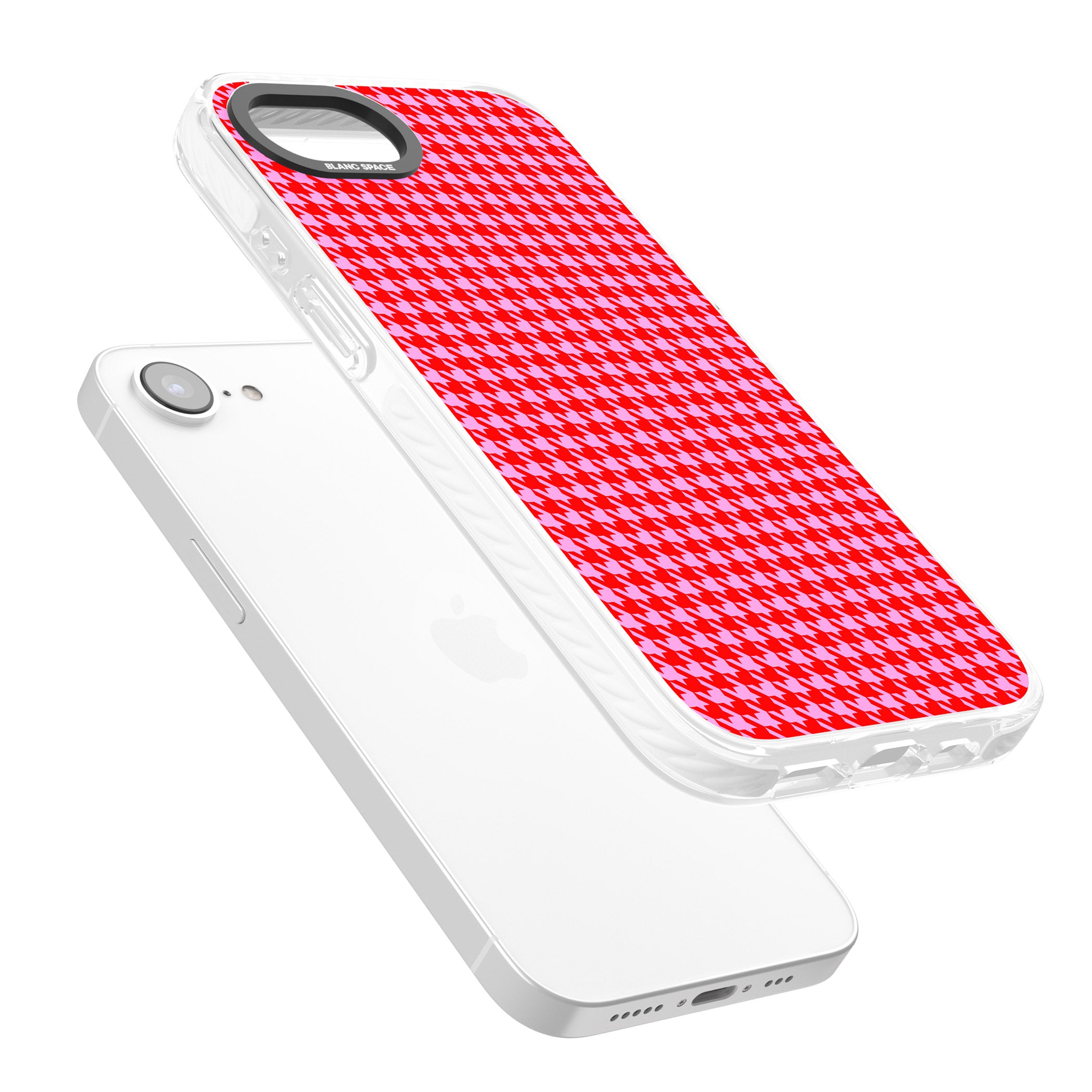 Neon Pink & Red Houndstooth