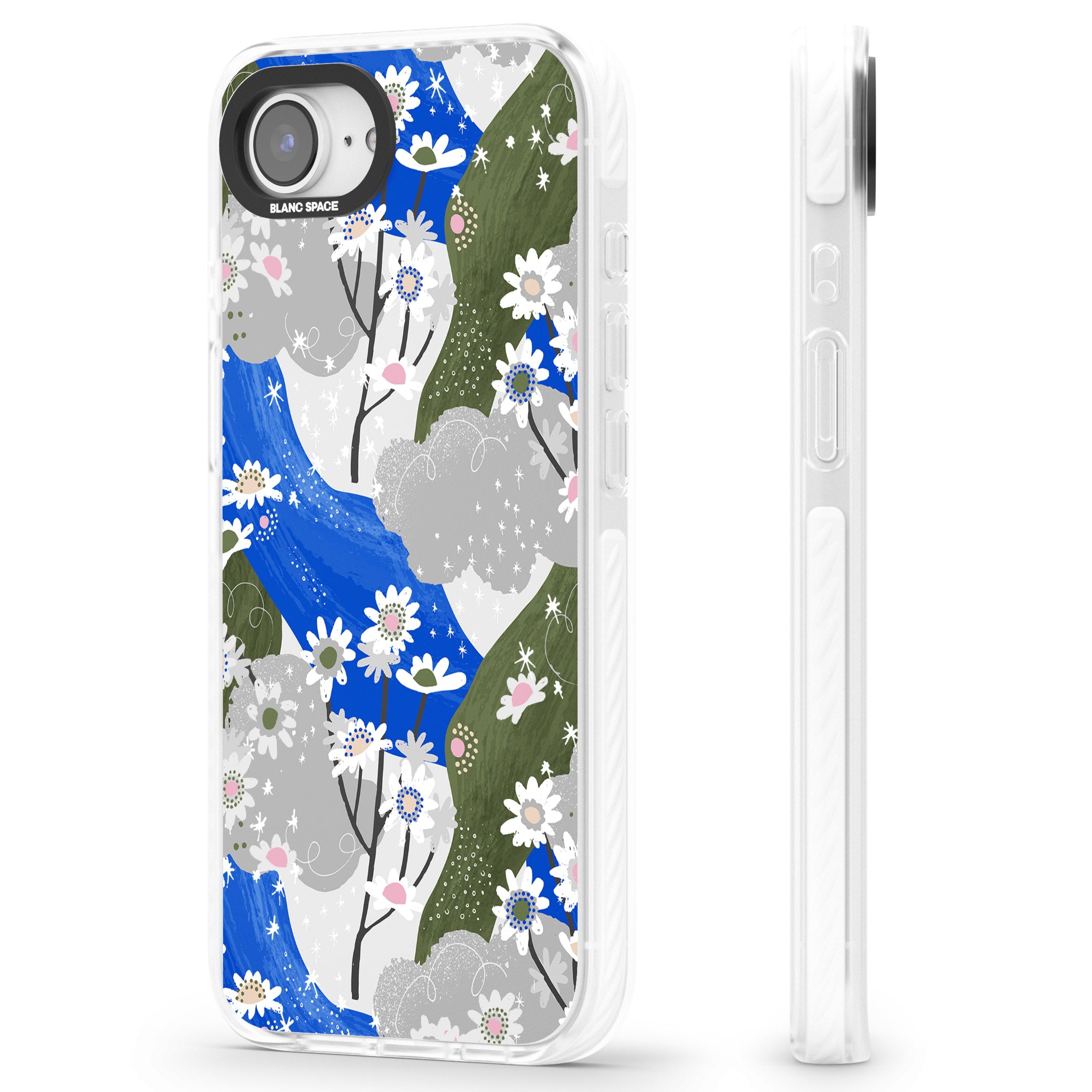 Blue & Grey Daisies Pattern