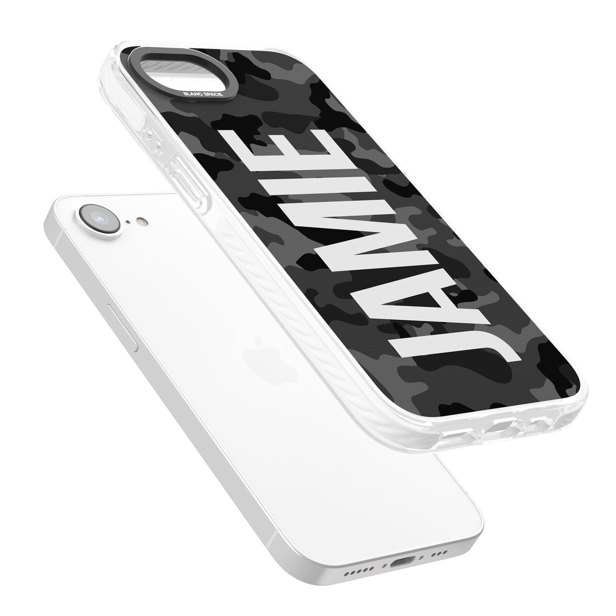 Personalised Black Camo Name Vertical