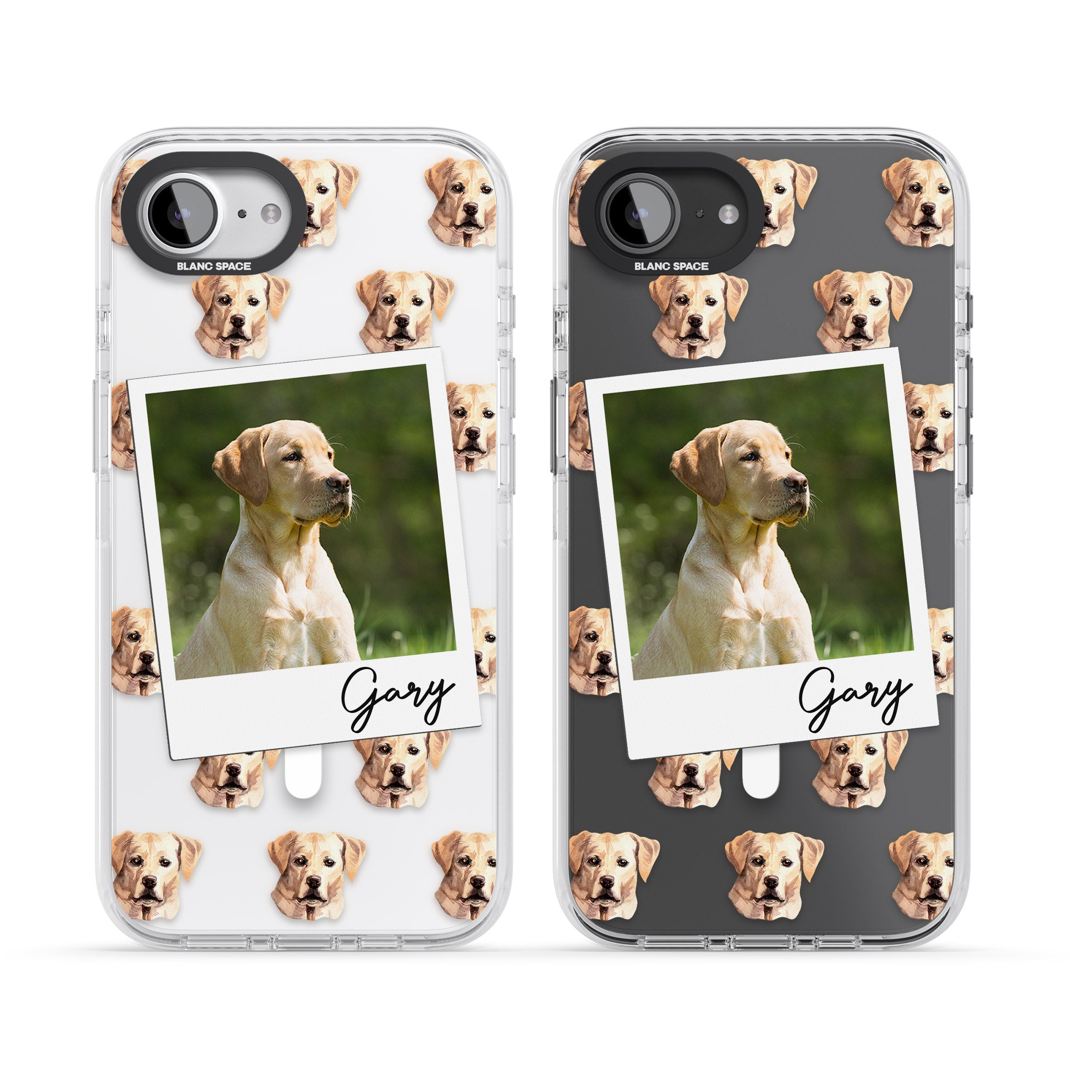 Personalised Tan Black Labrador Instant Camera Photo