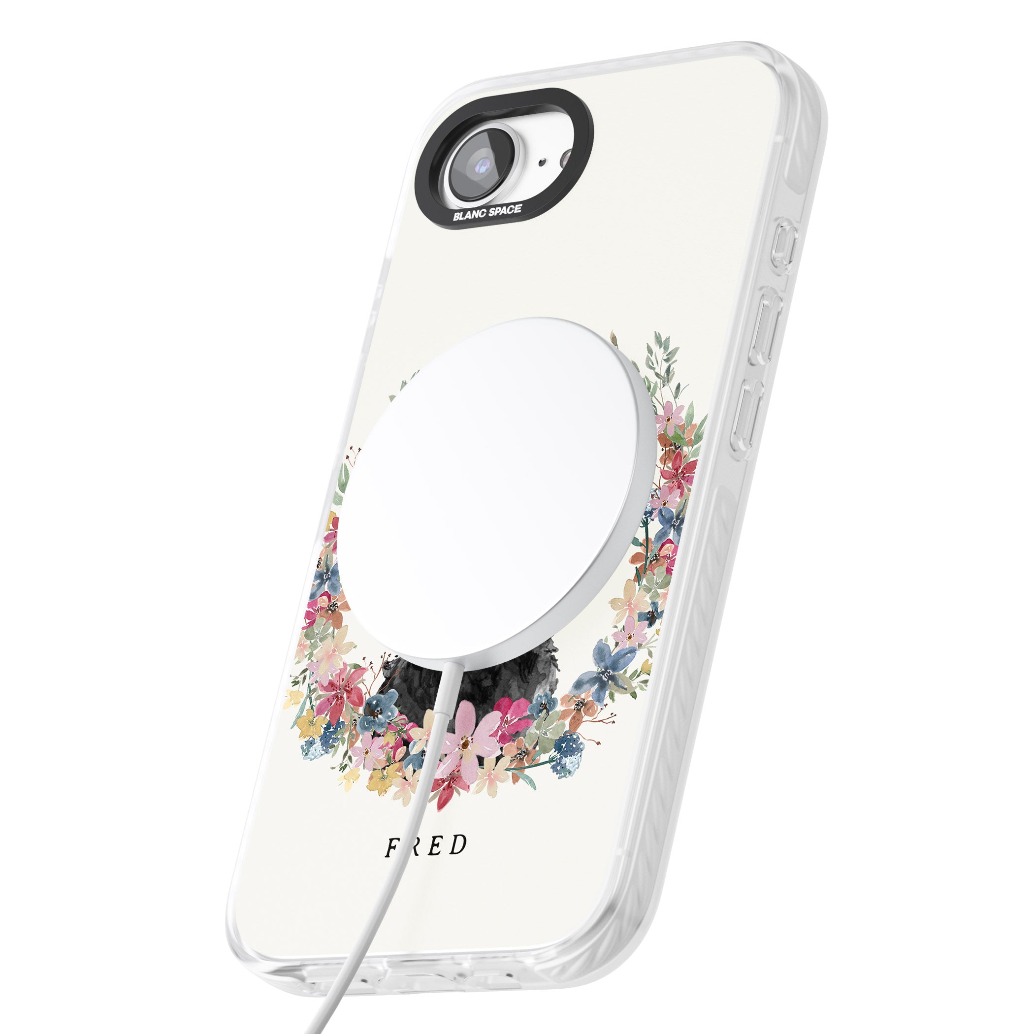 Personalised Black Cockapoo Floral Portrait