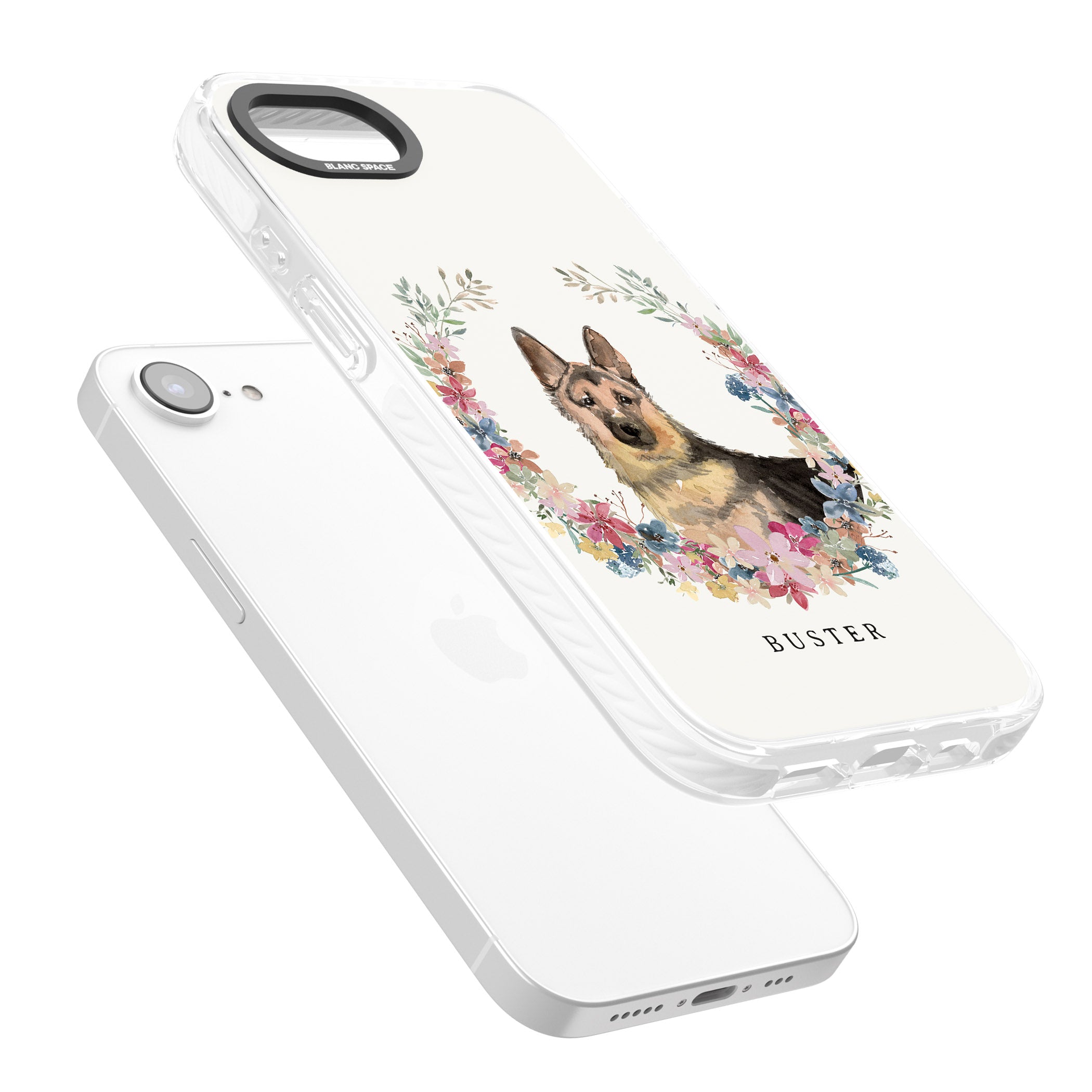 Personalised German Shepherd Floral Portrait