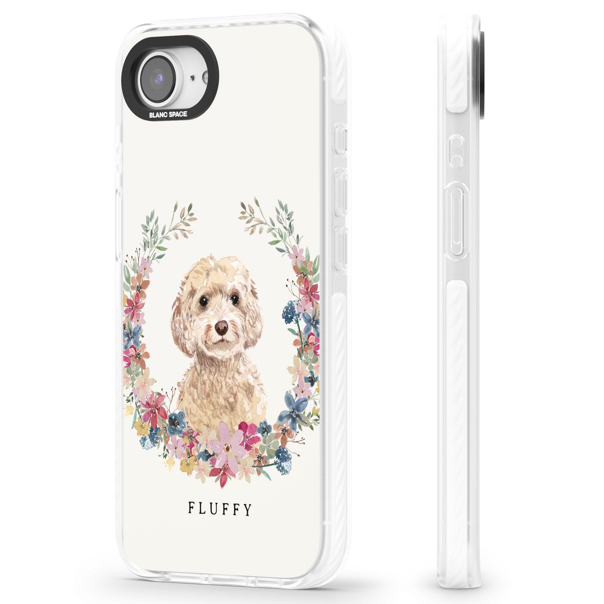 Personalised Champagne Cockapoo Floral Portrait