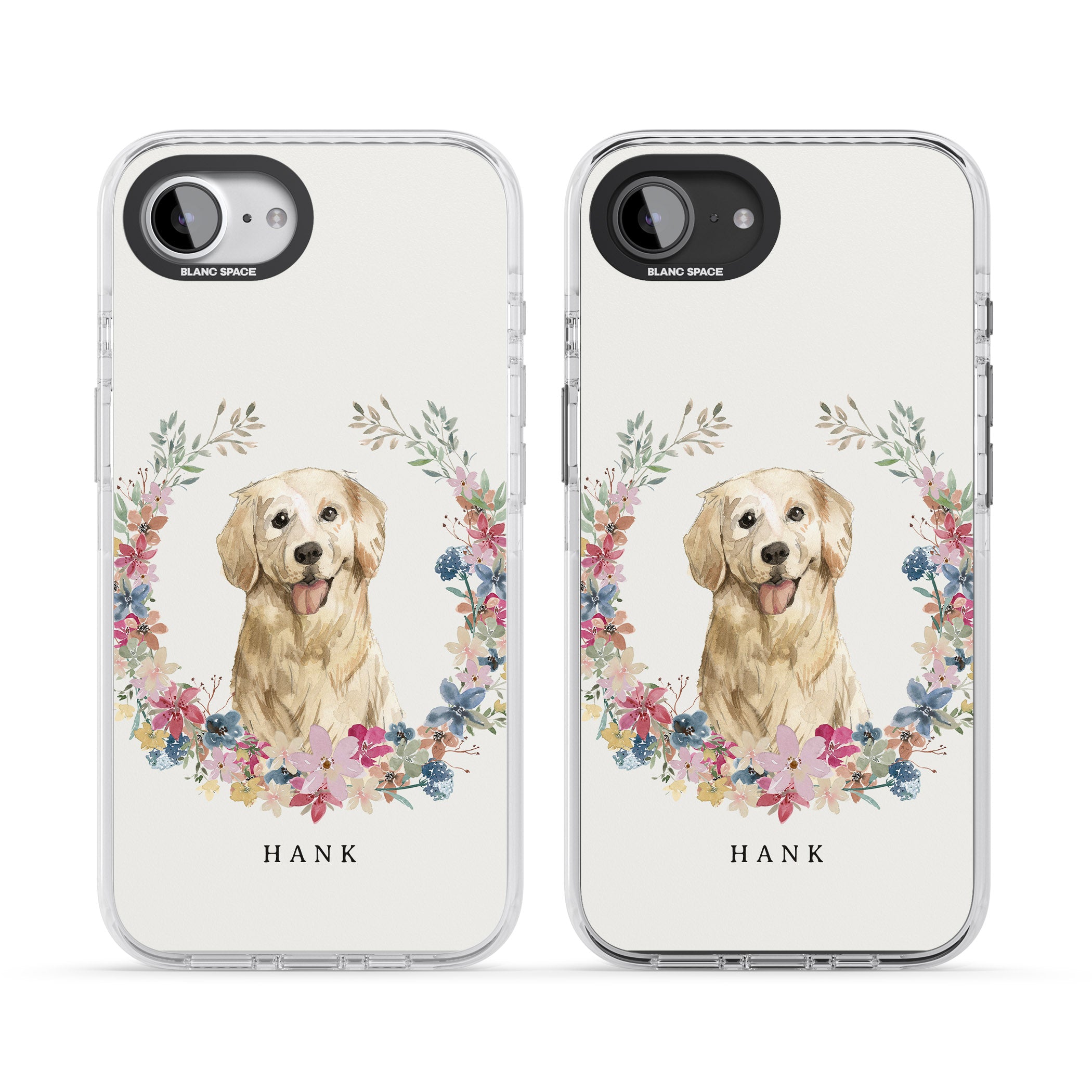 Personalised Golden Retriever Floral Portrait