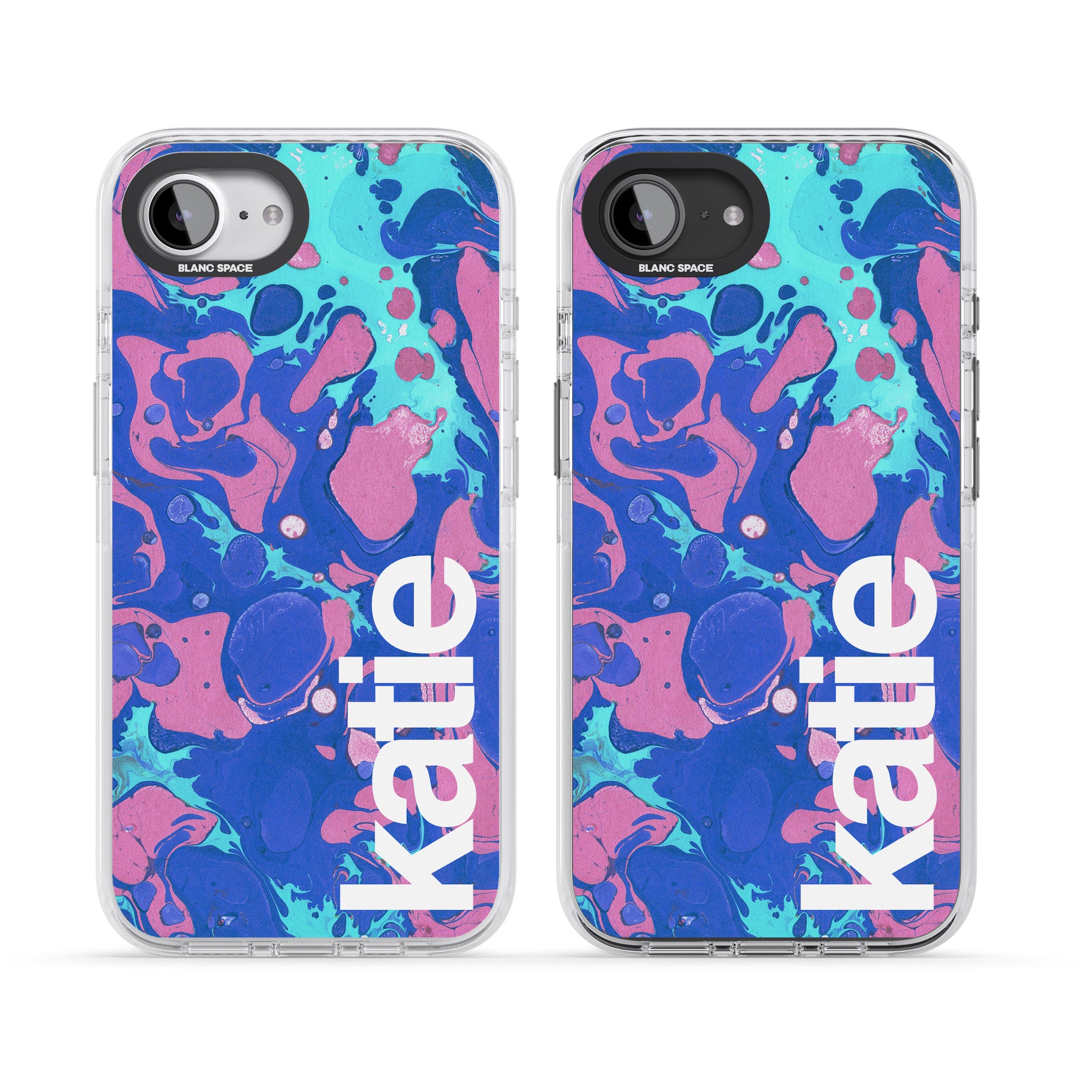 Personalised Navy & Turquoise Marbled