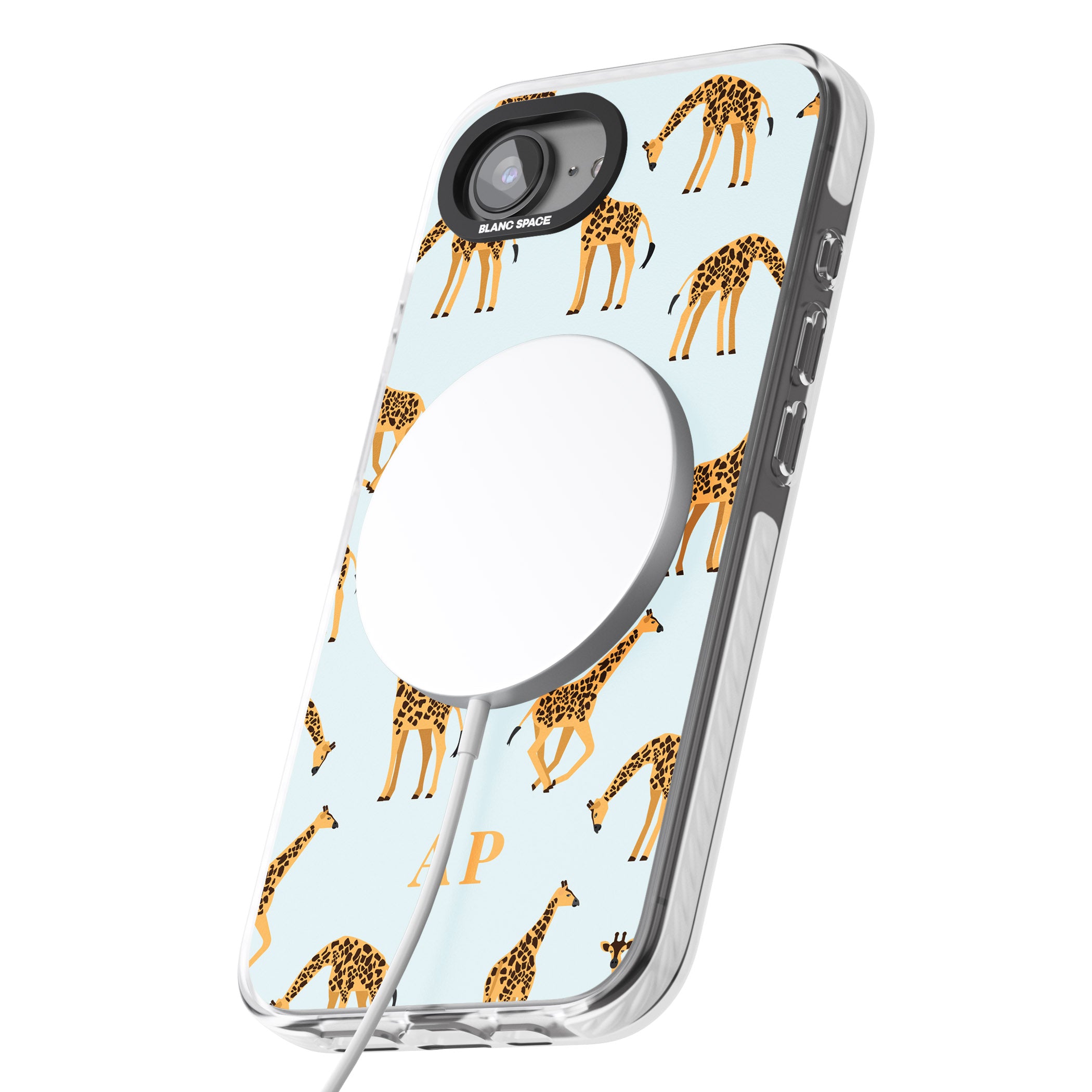 Personalised Safari Giraffe Pattern On Blue