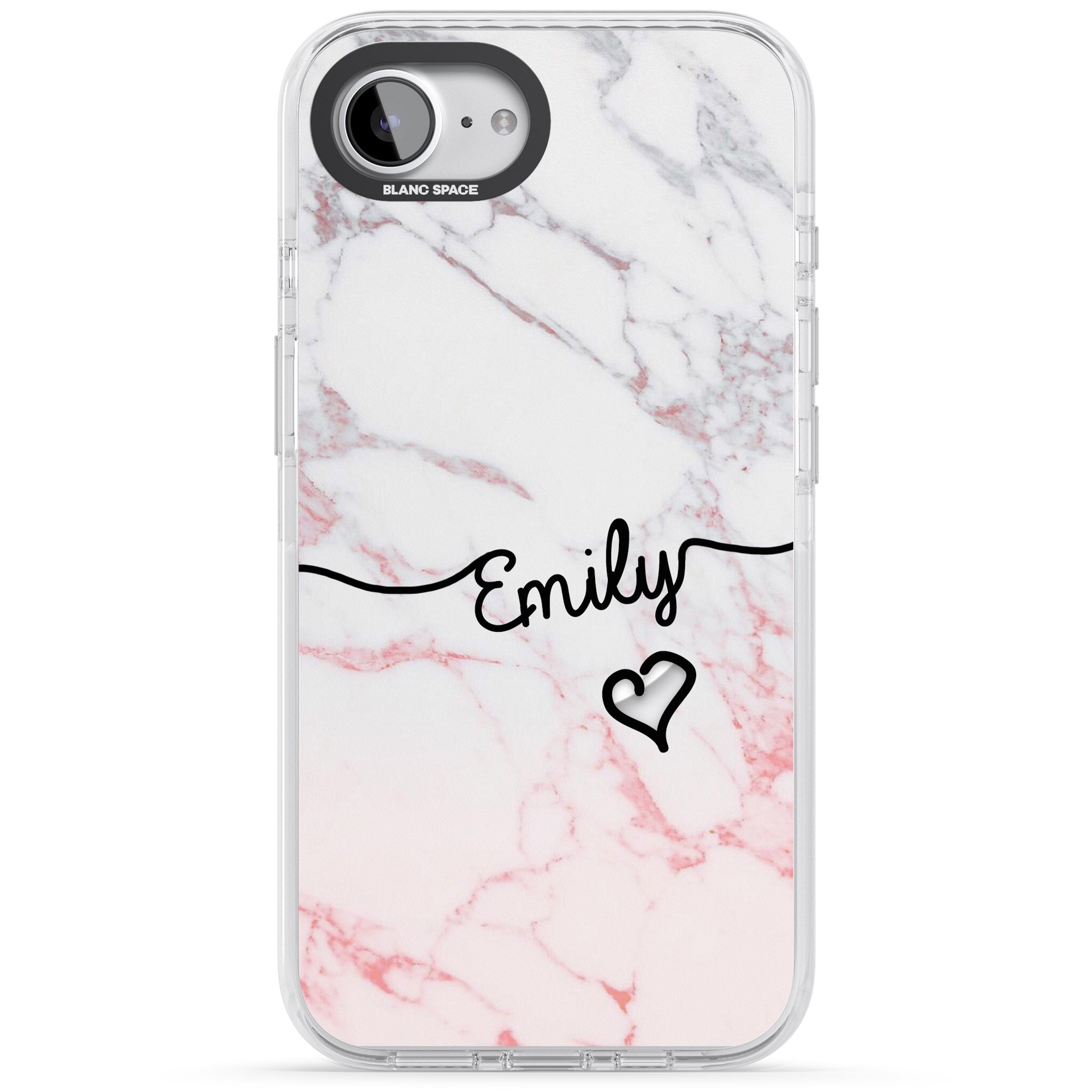 Personalised Pink Fade Marble Heart