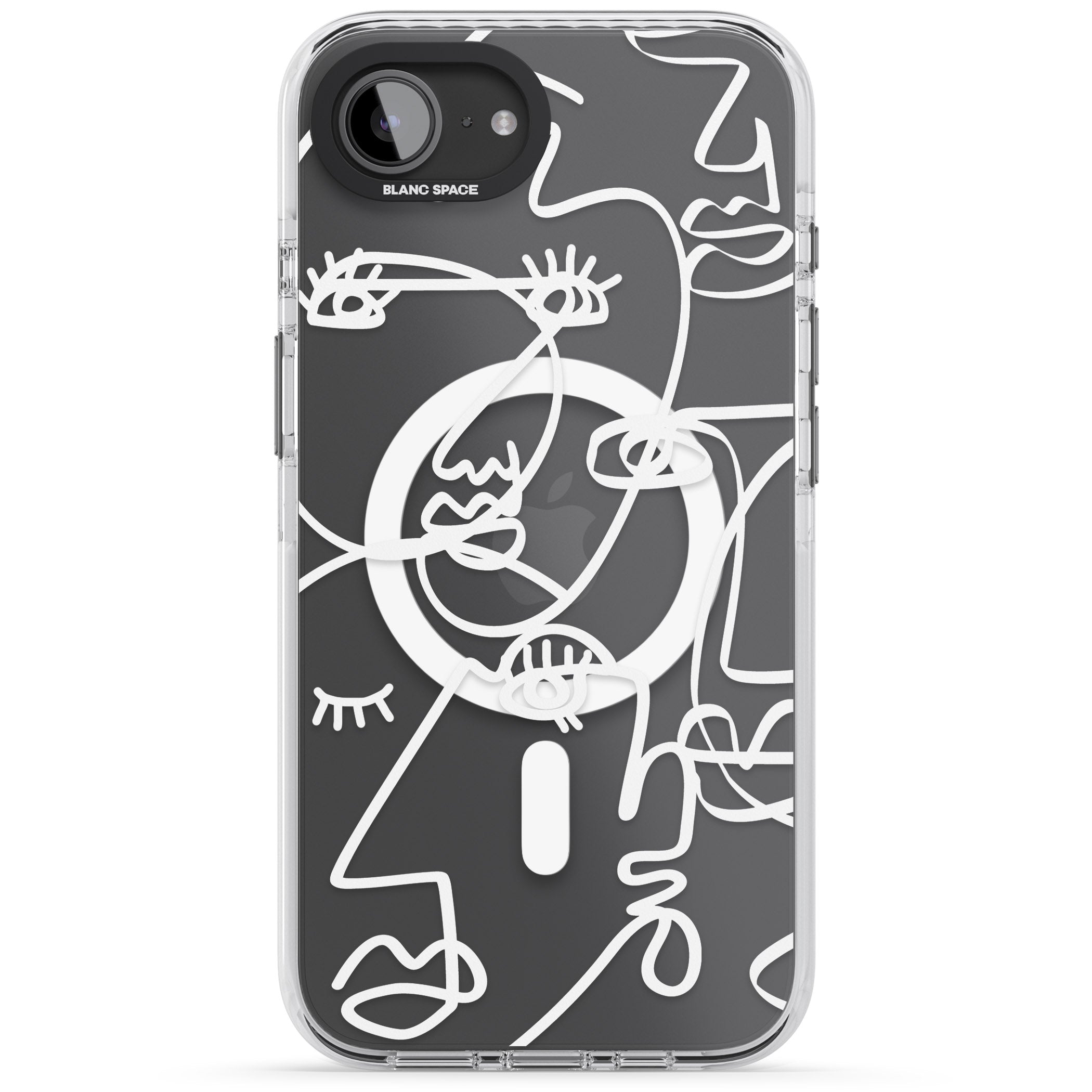 Abstract Line Art White Clear