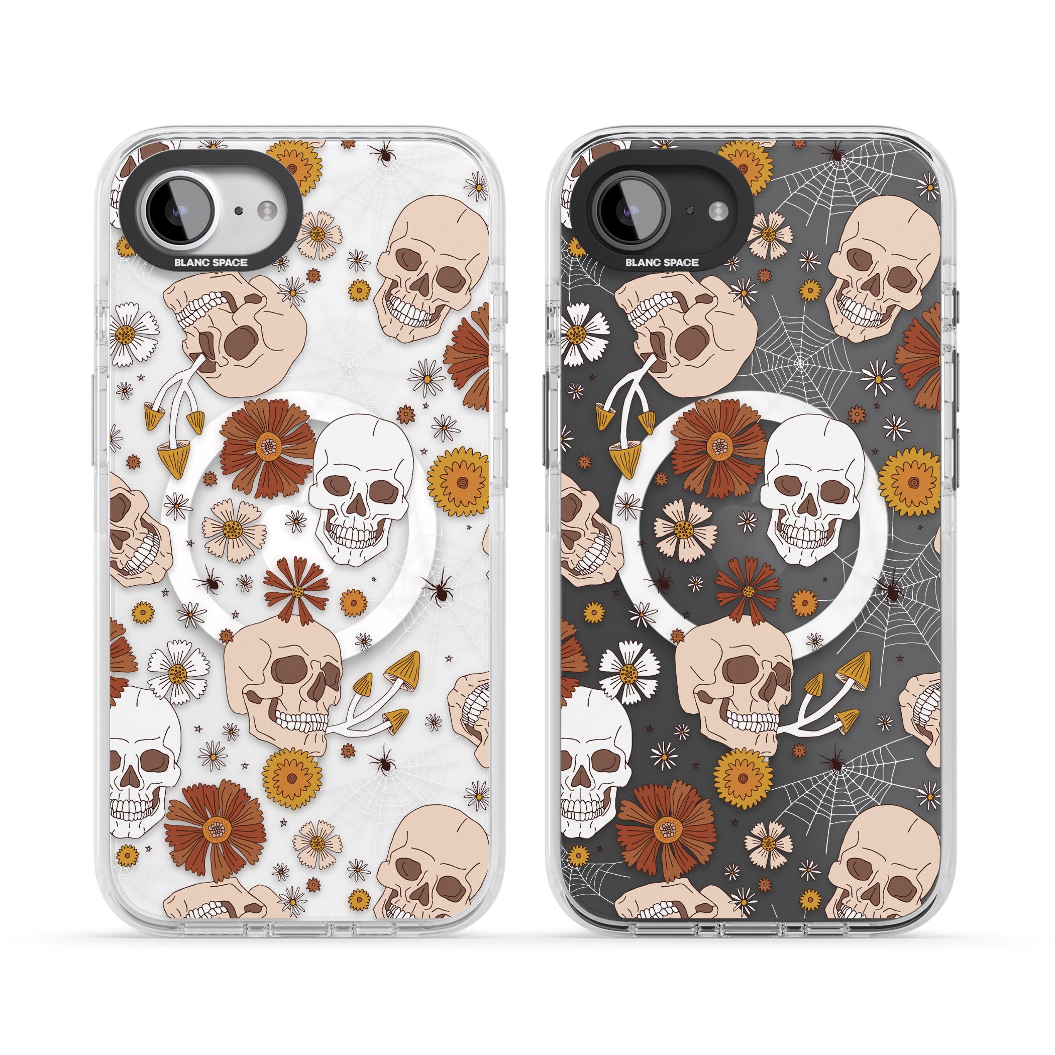 Halloween Skulls And Flowers