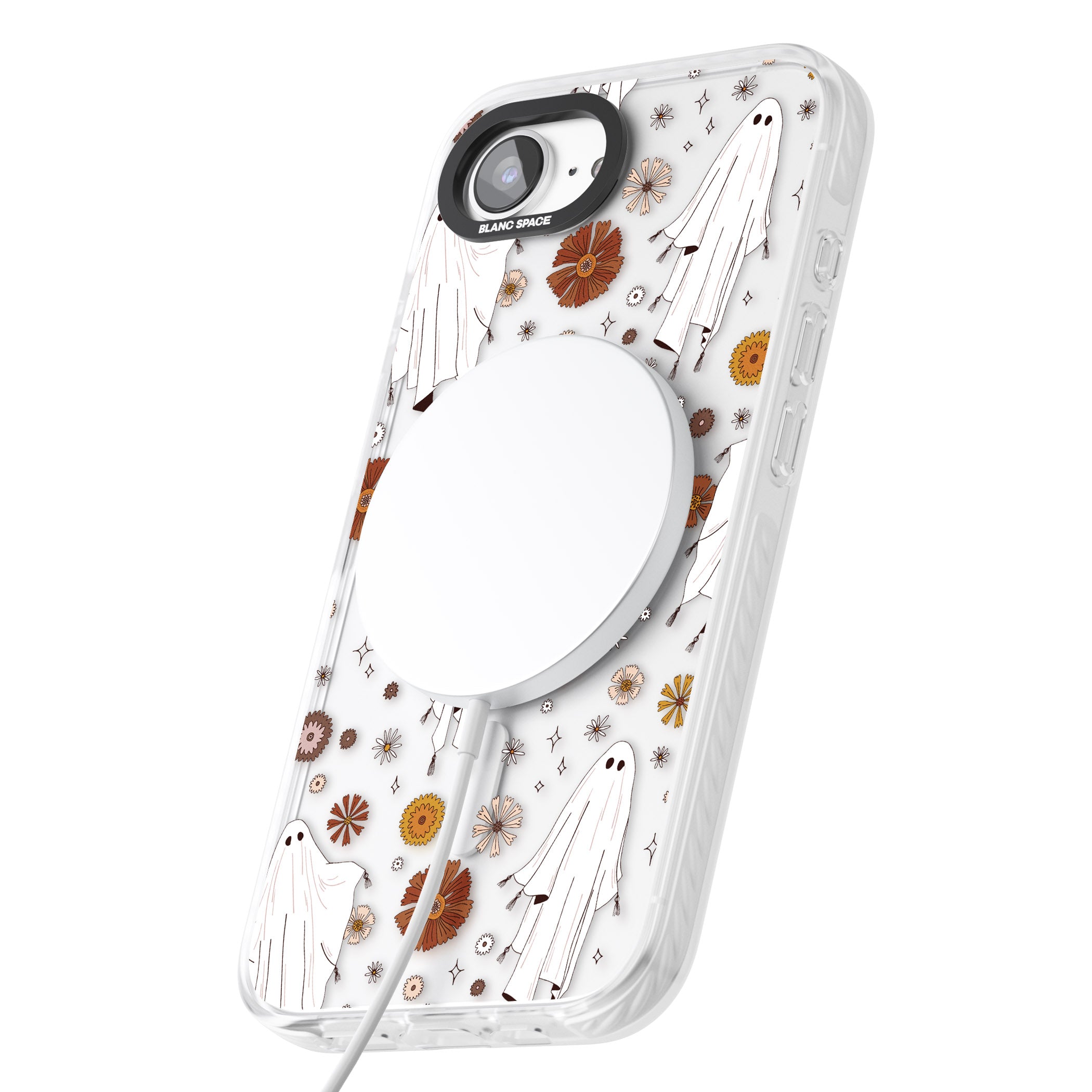 Halloween Ghosts And Flowers