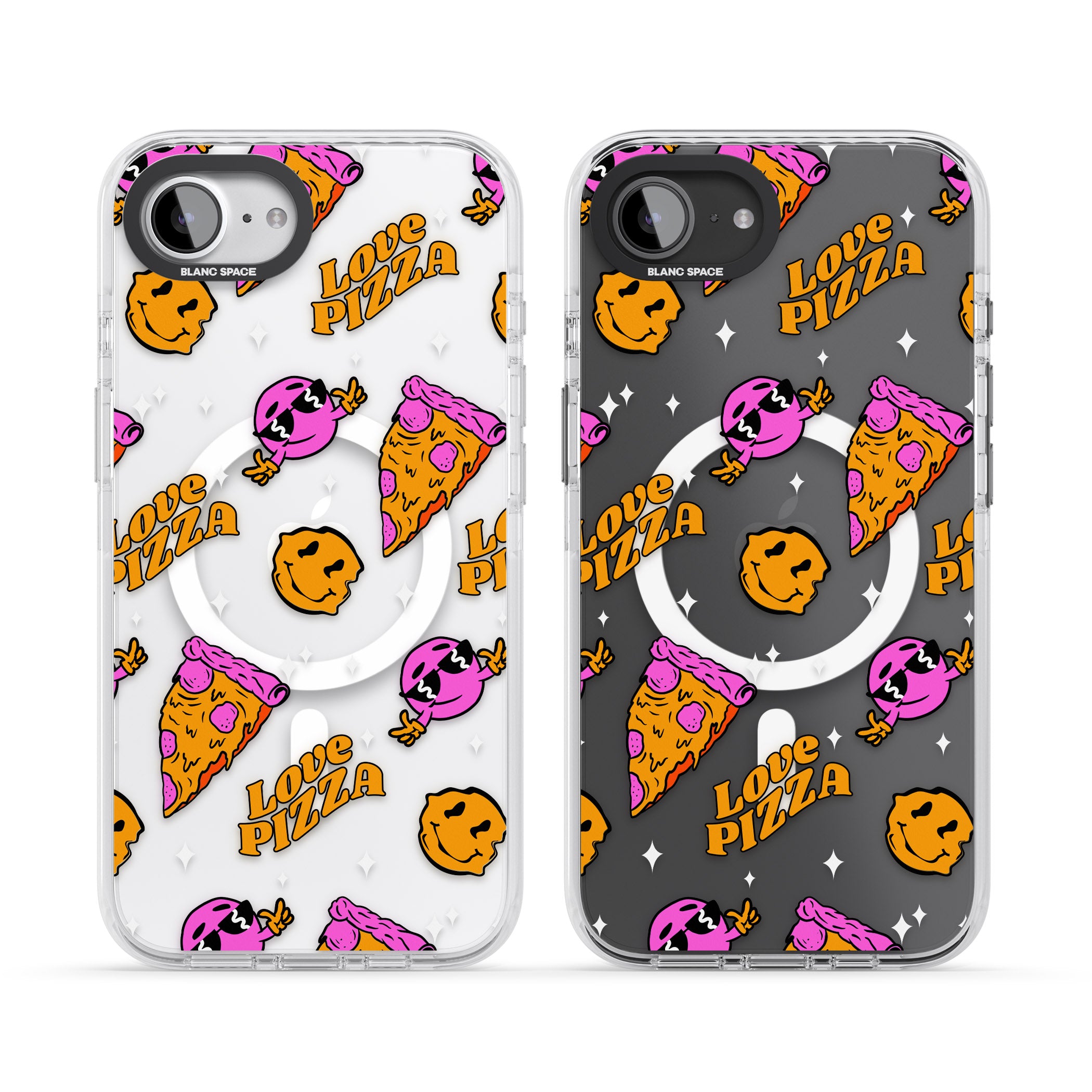 Psychedelic Love Pizza Pattern (Clear)
