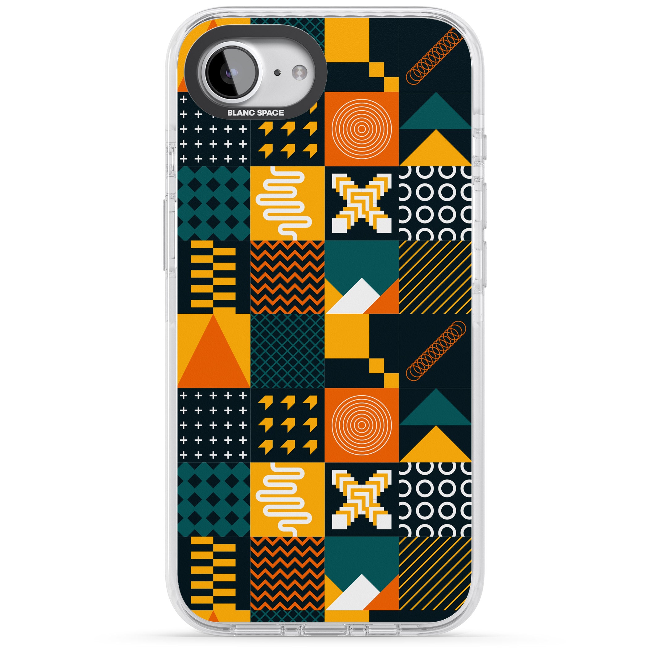 Funky Geometric Patterns: Orange & Dark Green