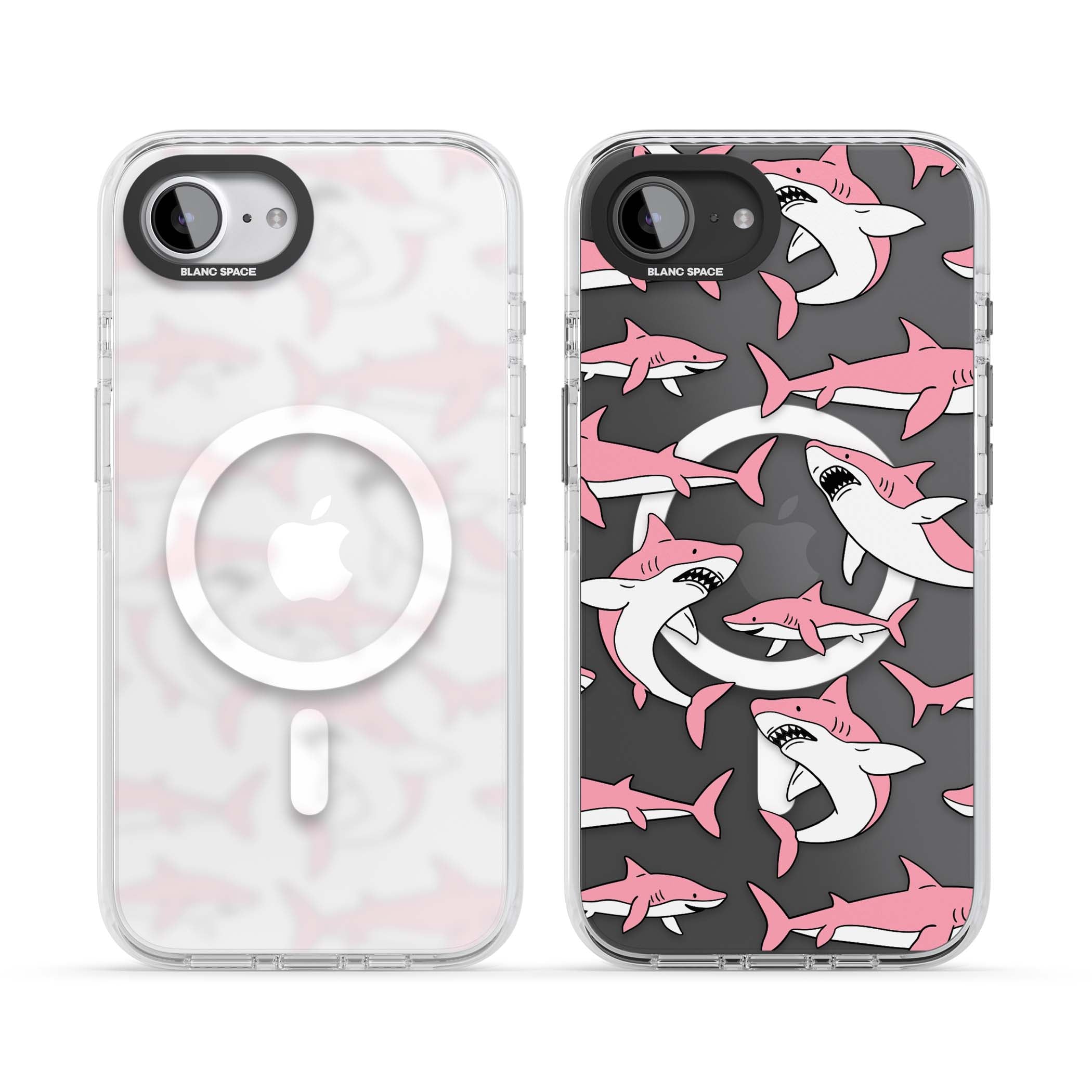 Bubblegum Sharks for her iPhone case | Impact Magsafe case for iPhone 16e, iPhone 17e