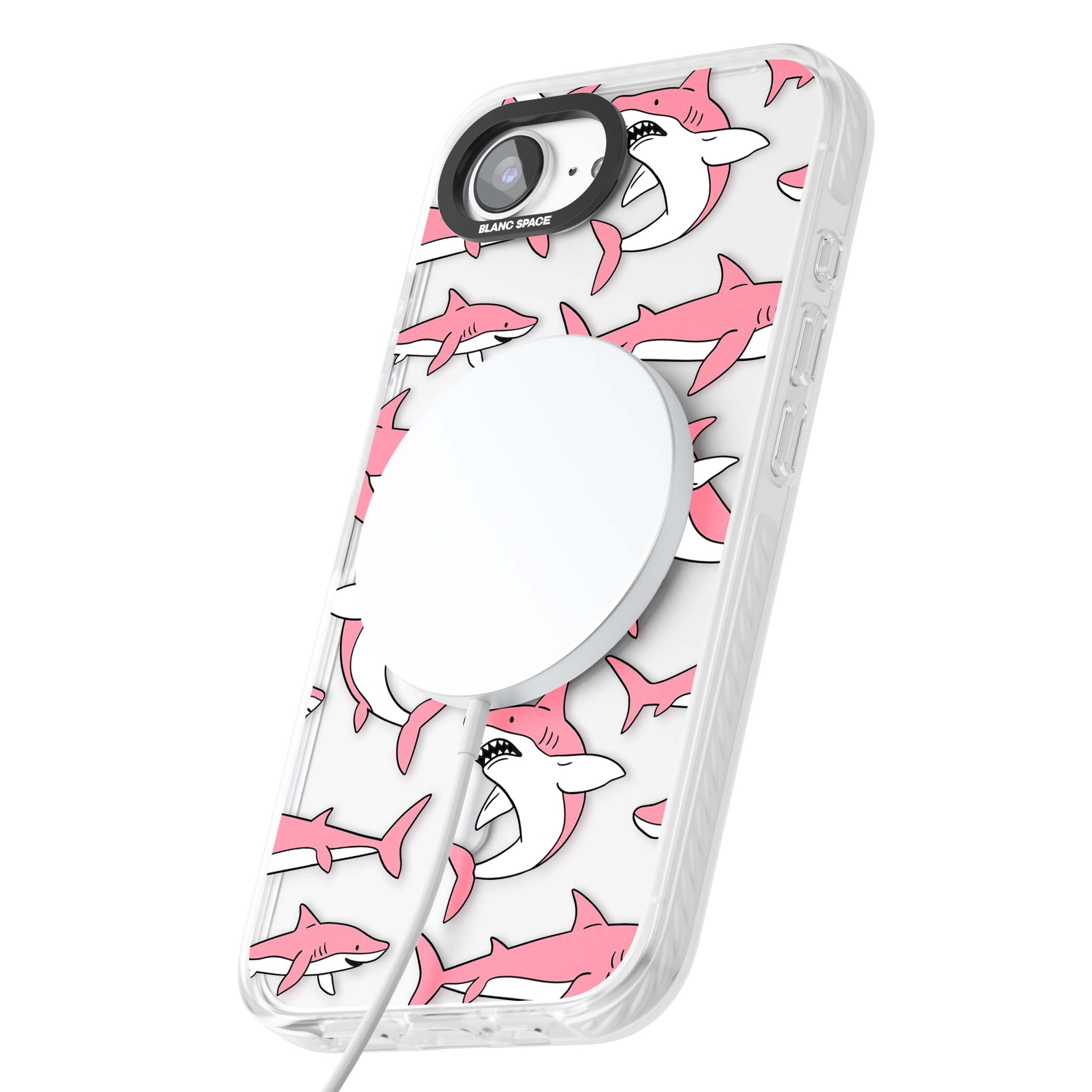Bubblegum Sharks for her iPhone case | Impact Magsafe case for iPhone 16e, iPhone 17e