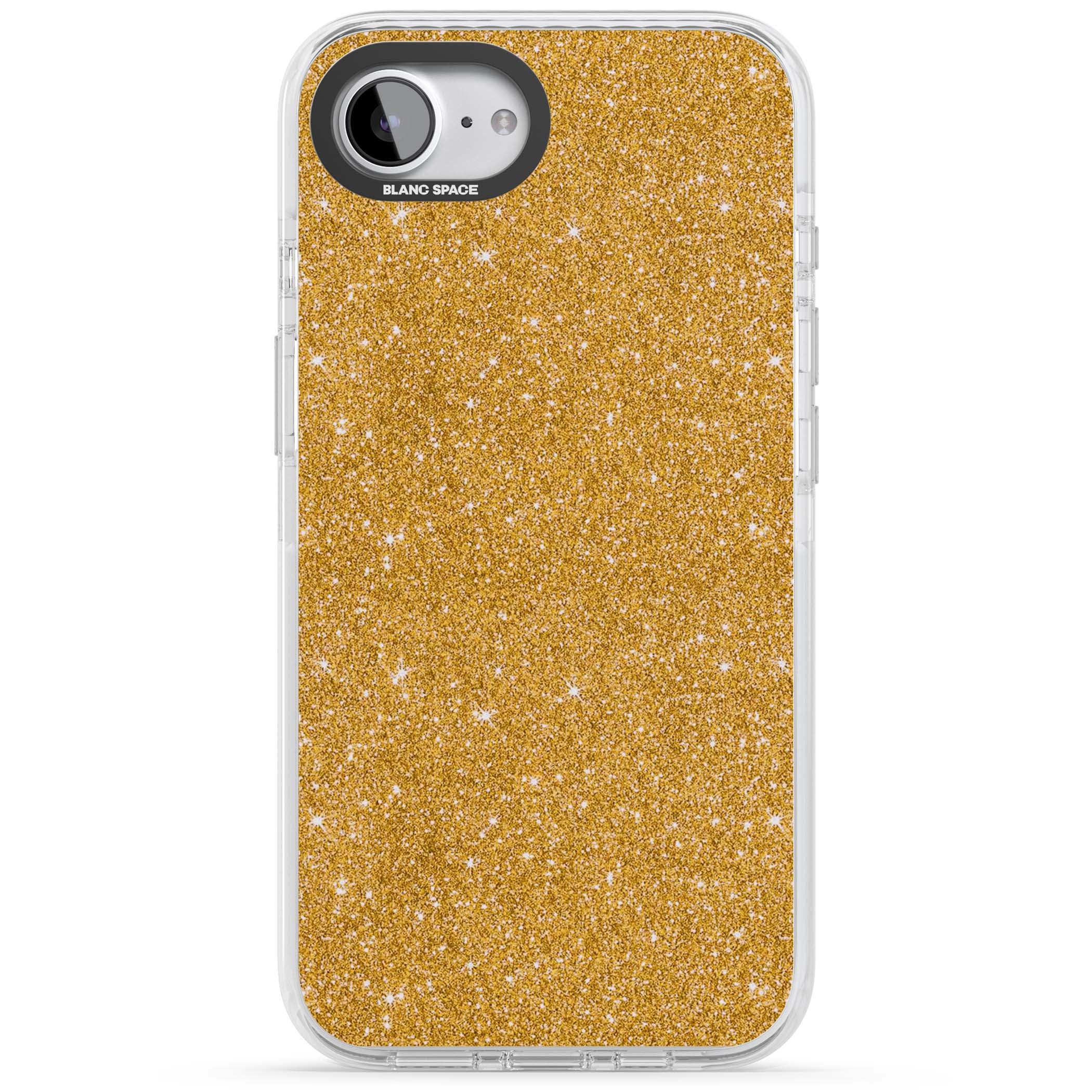 Gold Glitter gold glitter iPhone case featuring a shimmering sparkle wallpaper design in luxury gold | Impact Magsafe case for iPhone 16e, iPhone 17e