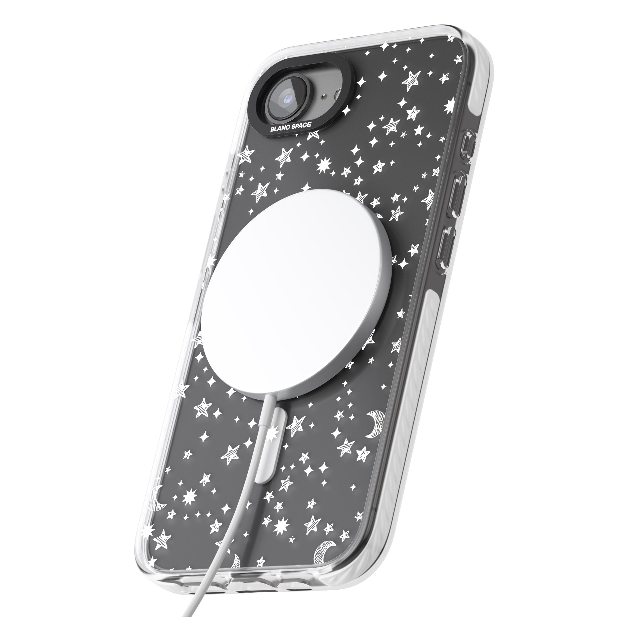 White Cosmic Galaxy Pattern