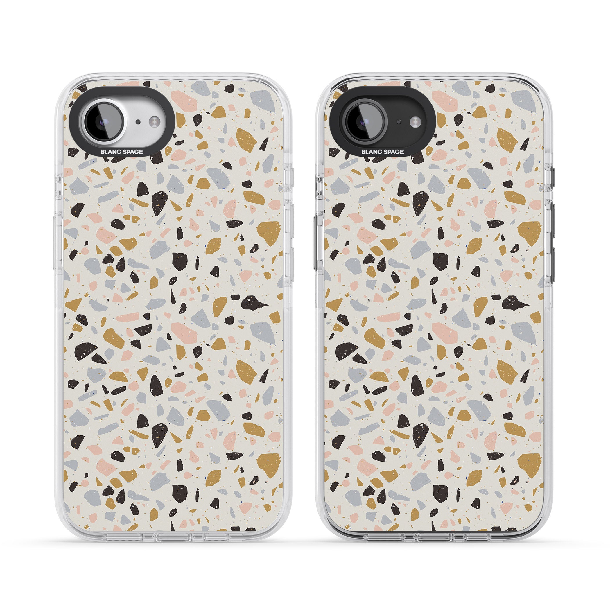 Pale Pink, Blue, & Mocha Terrazzo Pattern