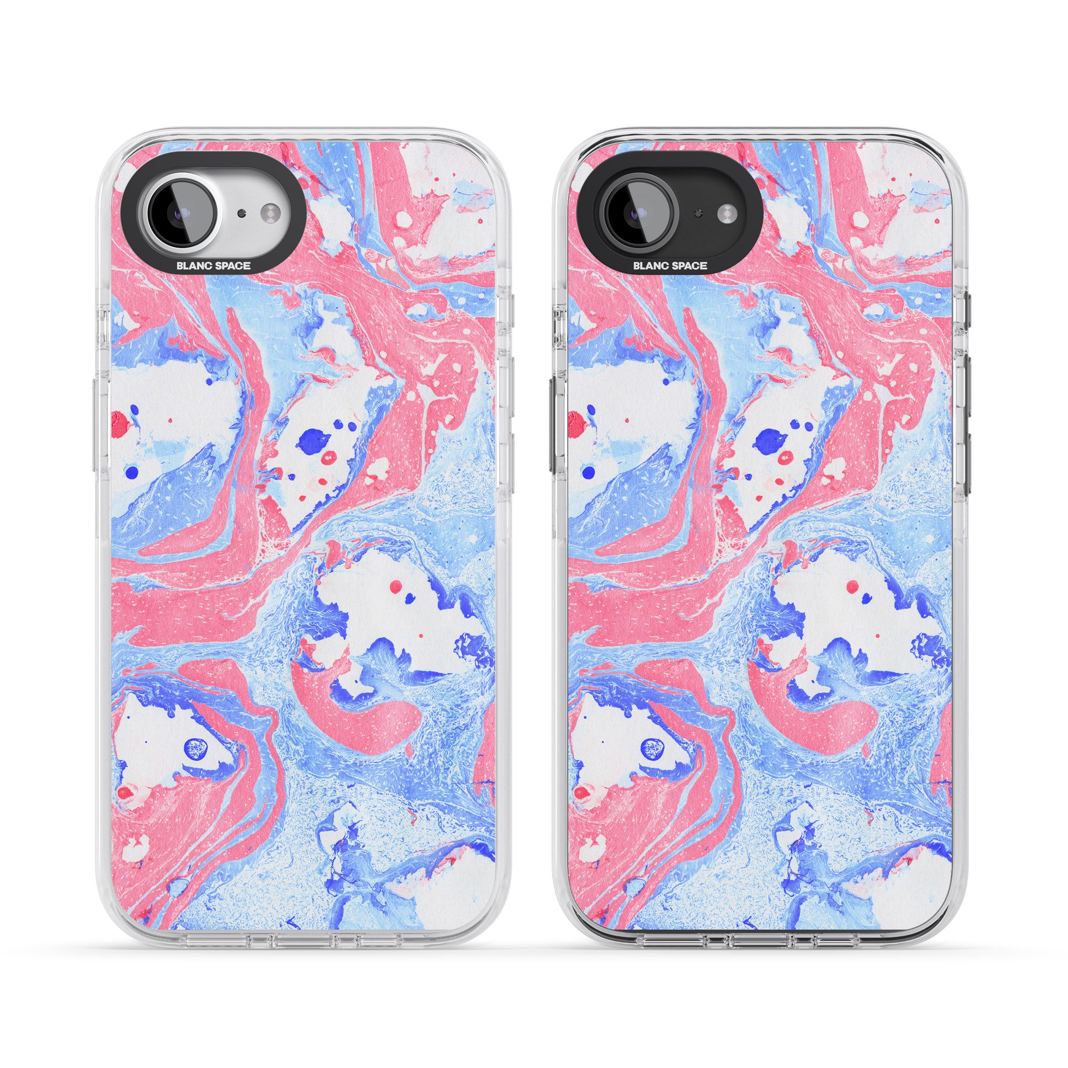 Pink, Blue & White Marbled Paper Pattern