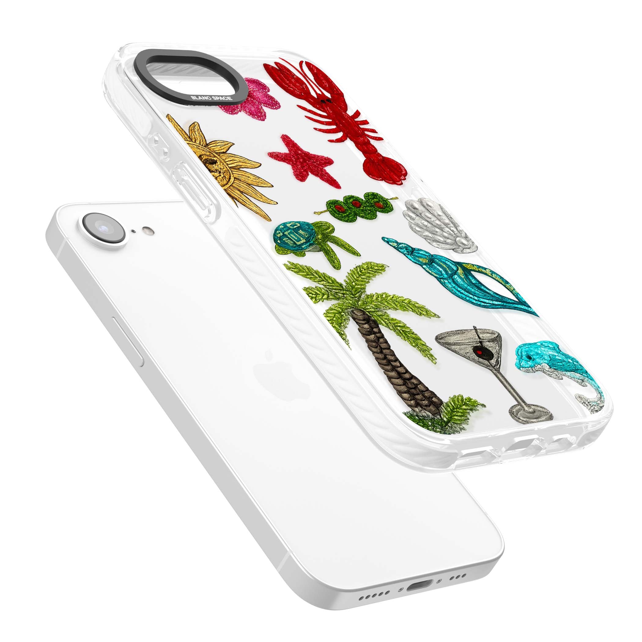 Painted Coastal Pattern coastal iPhone case | Clear Impact case for iPhone 16e, iPhone 17e
