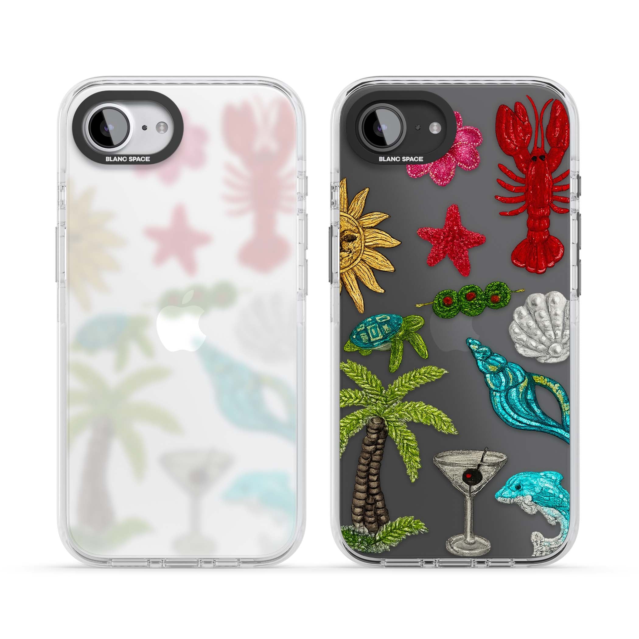 Painted Coastal Pattern coastal iPhone case | Clear Impact case for iPhone 16e, iPhone 17e