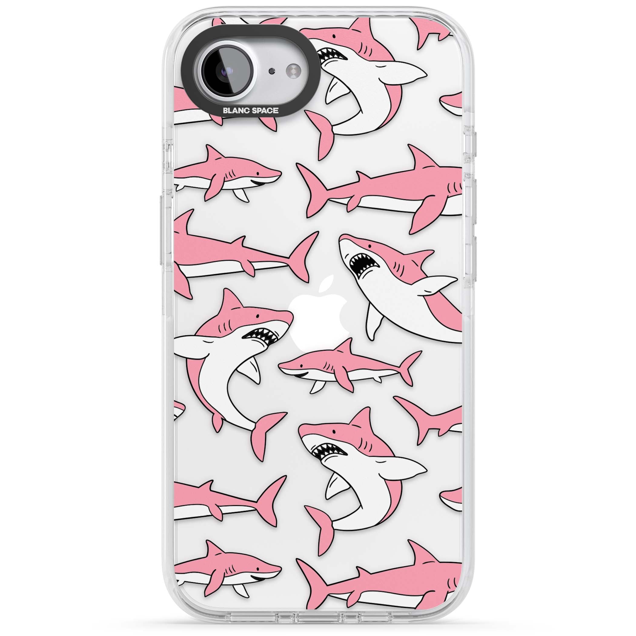 Bubblegum Sharks for her iPhone case | Clear Impact case for iPhone 16e, iPhone 17e