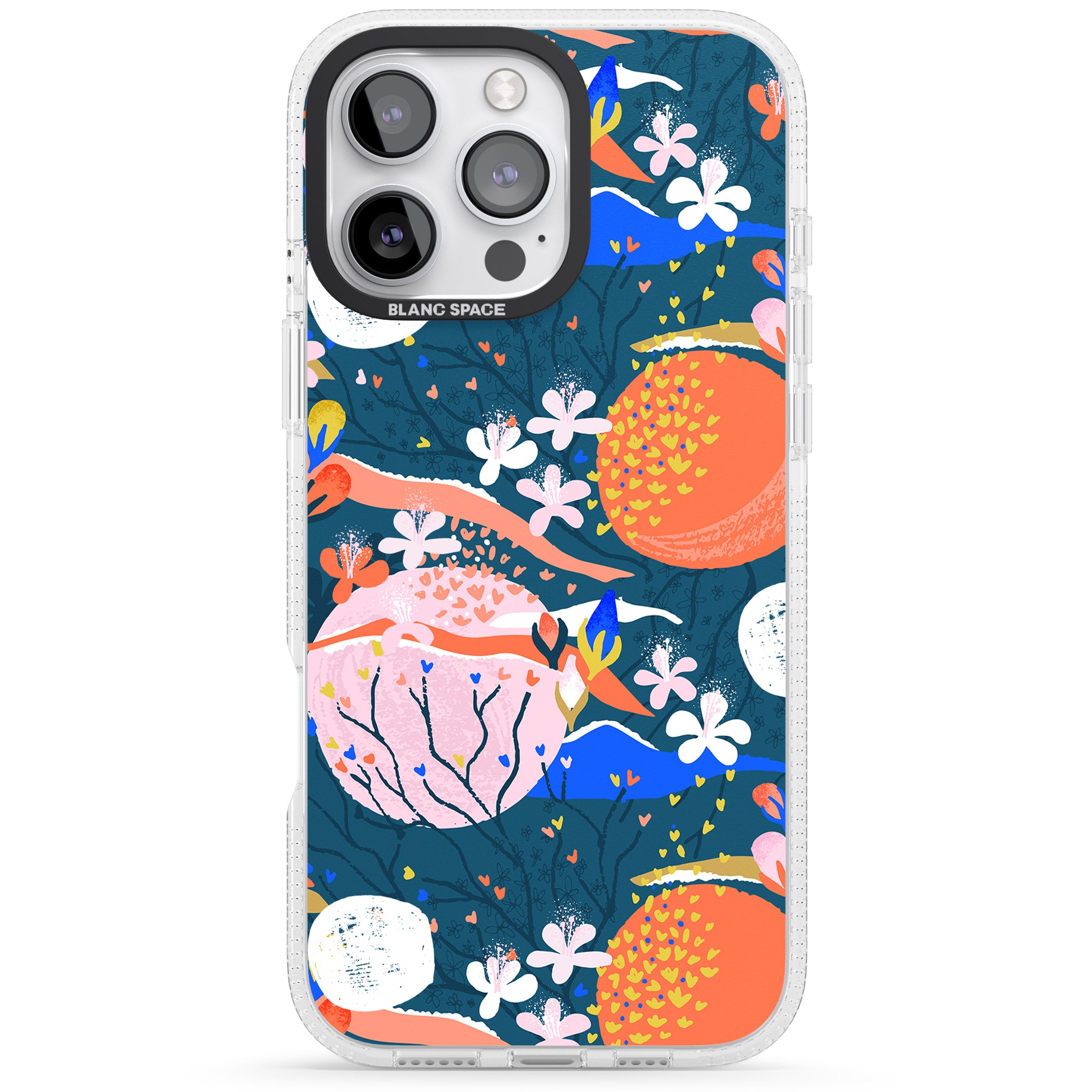 Bright Circles Abstract iPhone 16 Pro Max / 16 Pro Clear Case Impact Air - Blanc Space