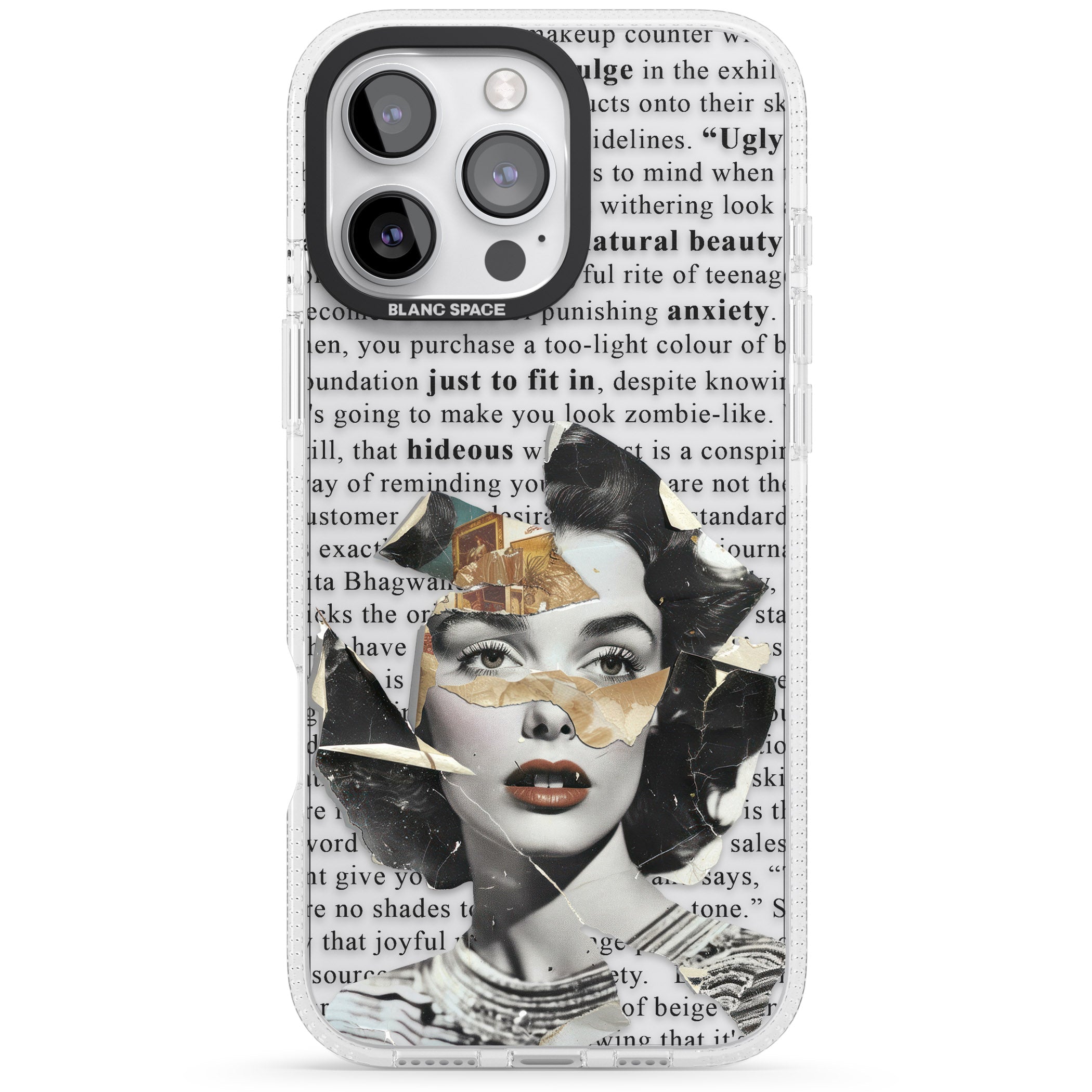 Beauty is Within iPhone 16 Pro Max / 16 Pro Clear Case Impact Air - Blanc Space
