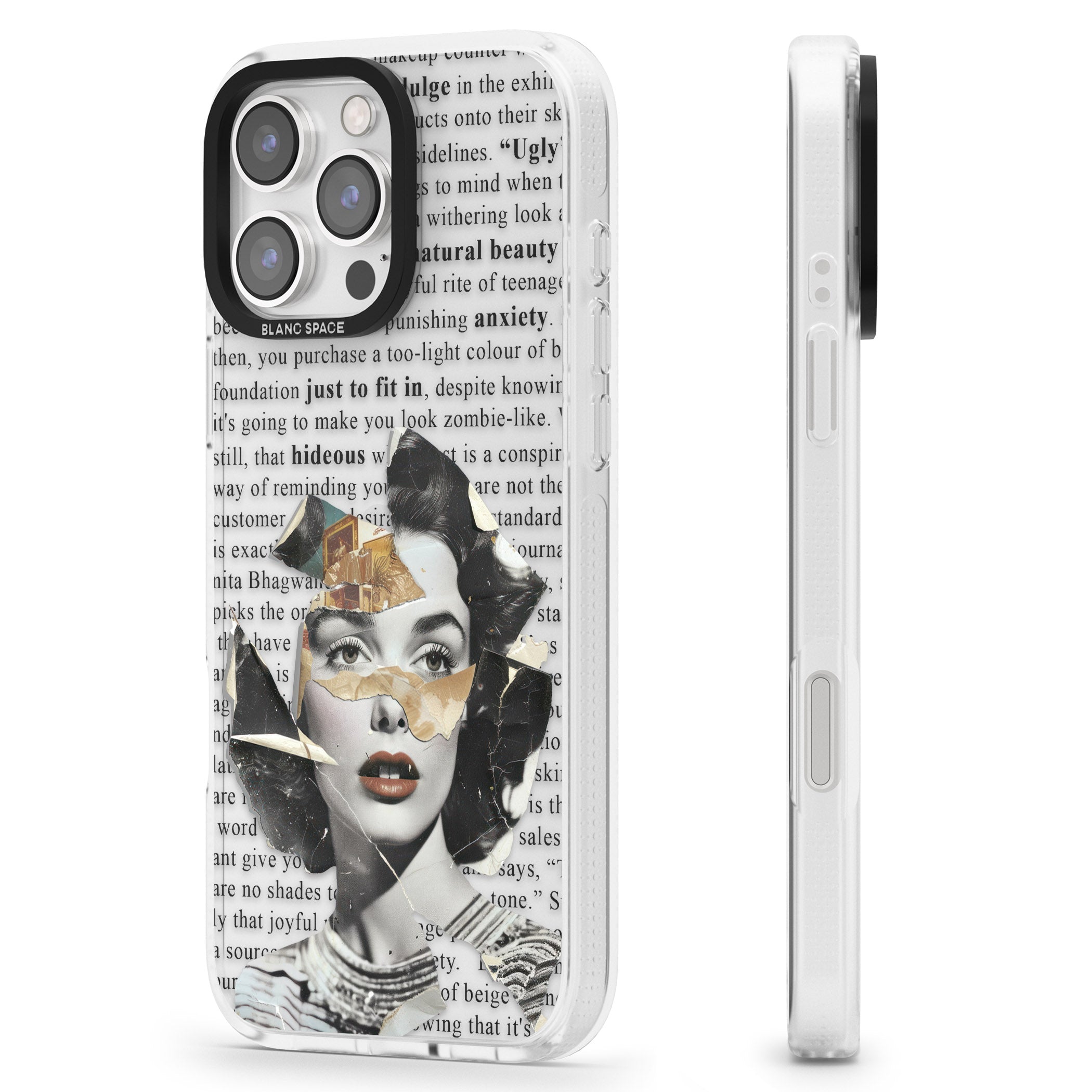 Beauty is Within iPhone 16 Pro Max / 16 Pro Clear Case Impact Air - Blanc Space