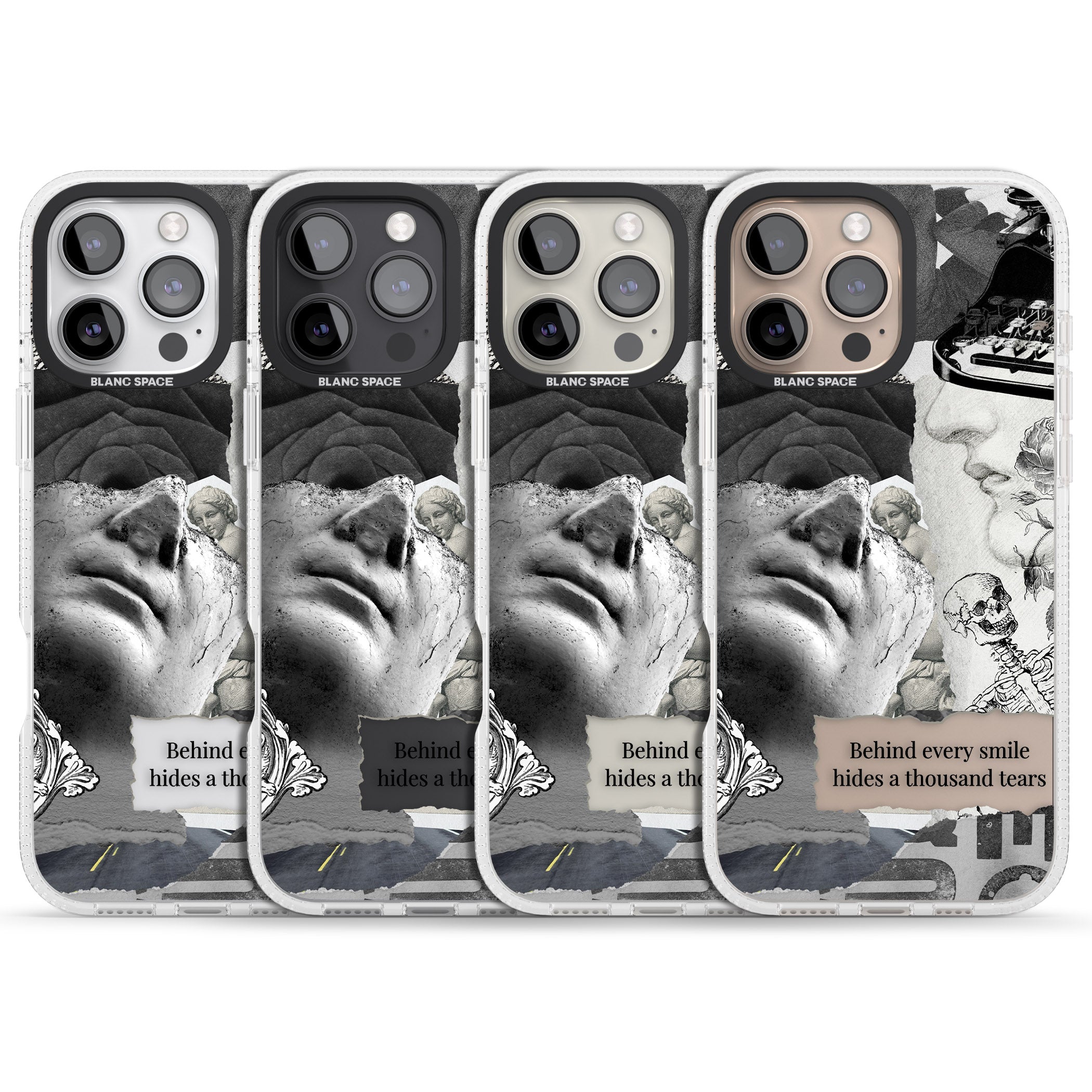 Behind Every Smile iPhone 16 Pro Max / 16 Pro Clear Case Impact Air - Blanc Space