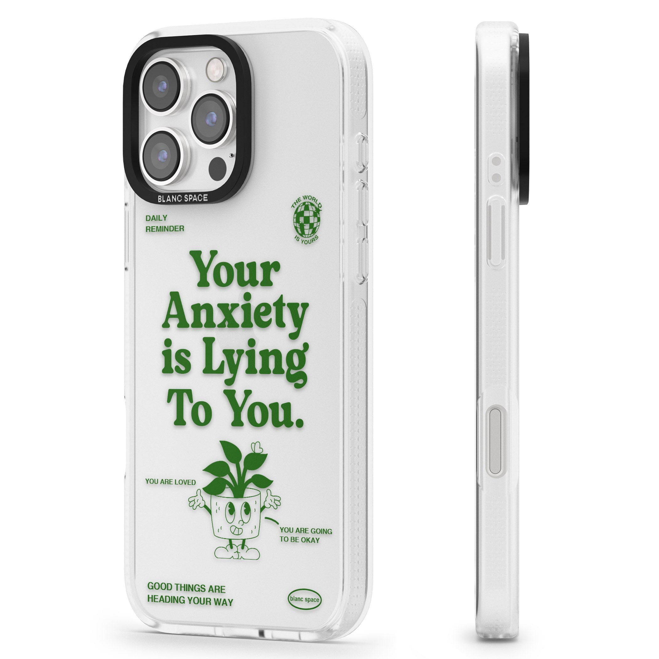 Your Anxiety Is Lying To You iPhone 16 Pro Max / 16 Pro Clear Case Impact Air - Blanc Space
