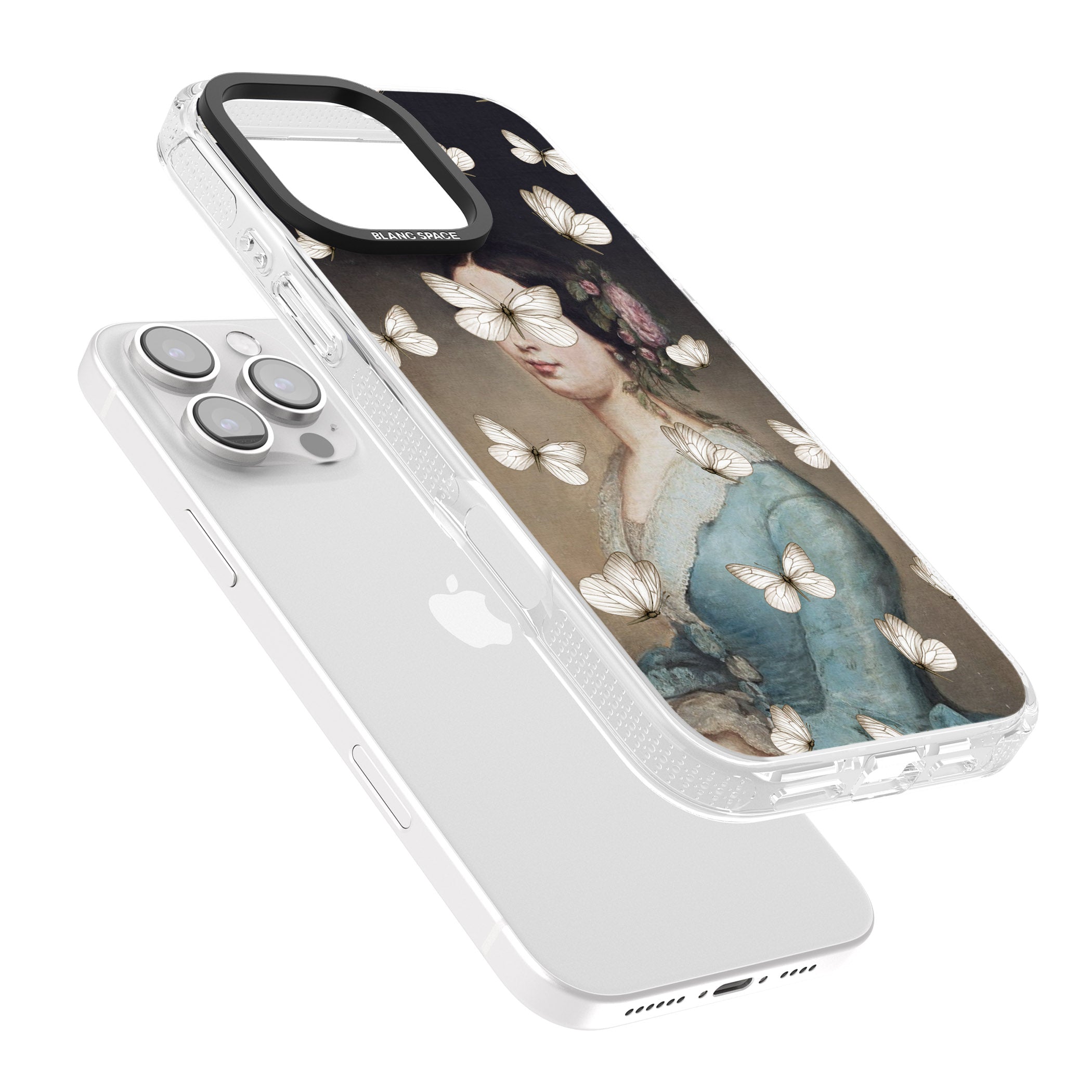 BUTTERFLY BEAUTY iPhone 16 Pro Max / 16 Pro Clear Case Impact Air - Blanc Space