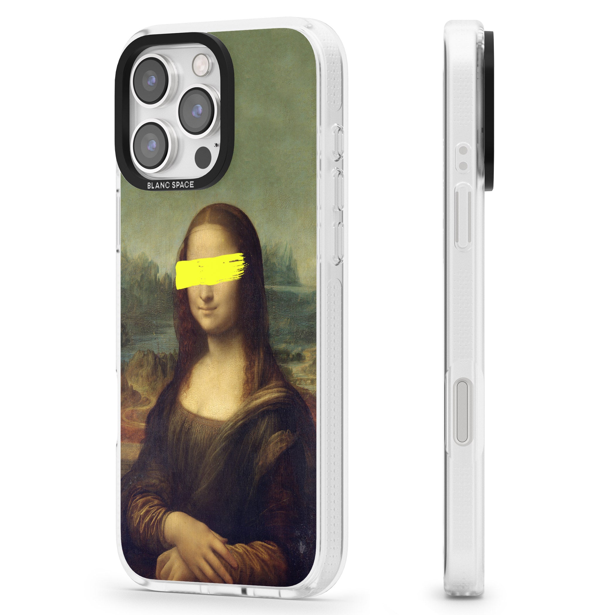 VANDALED MONA LISA iPhone 16 Pro Max / 16 Pro Clear Case Impact Air - Blanc Space