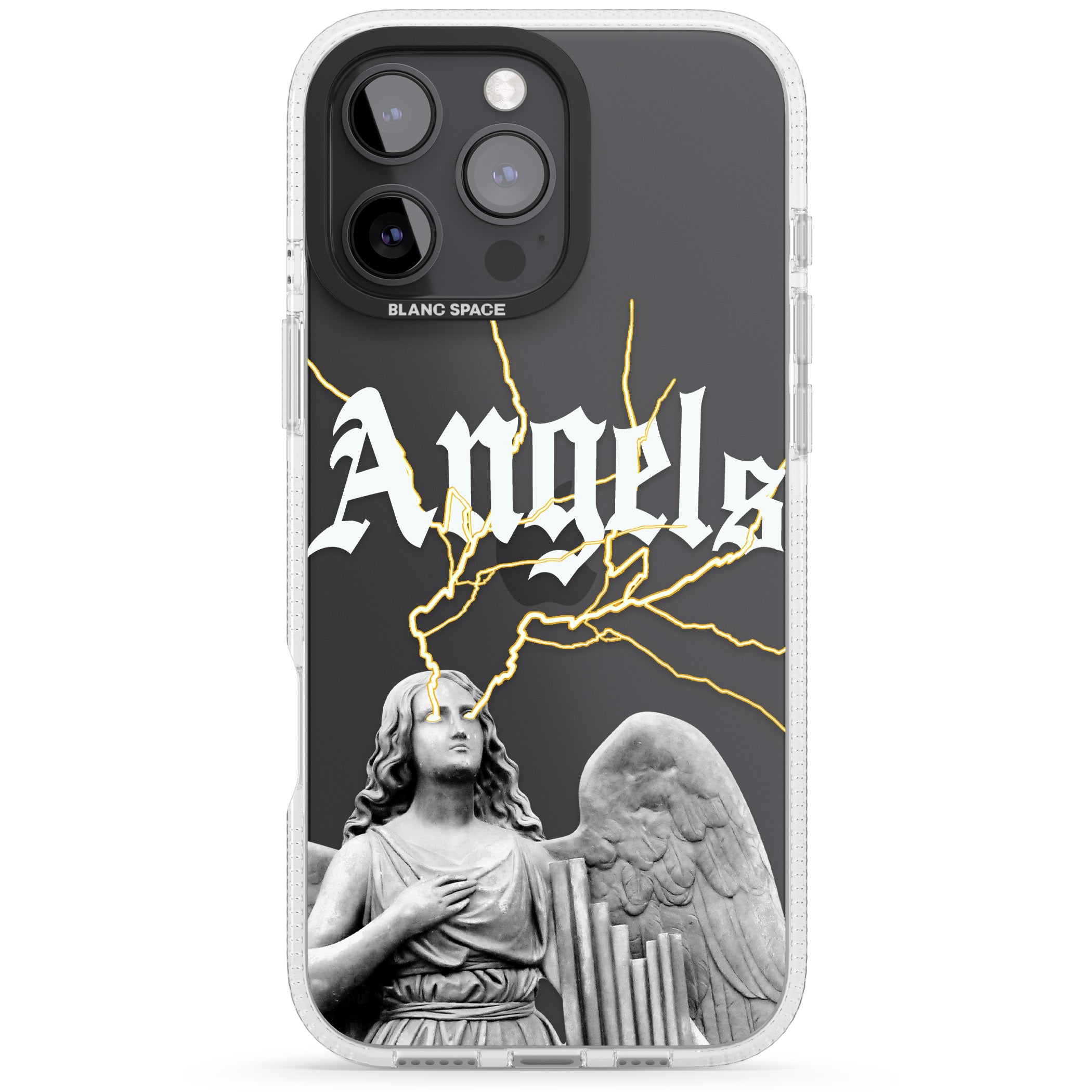 ANGELS iPhone 16 Pro Max / 16 Pro Clear Case Impact Air - Blanc Space