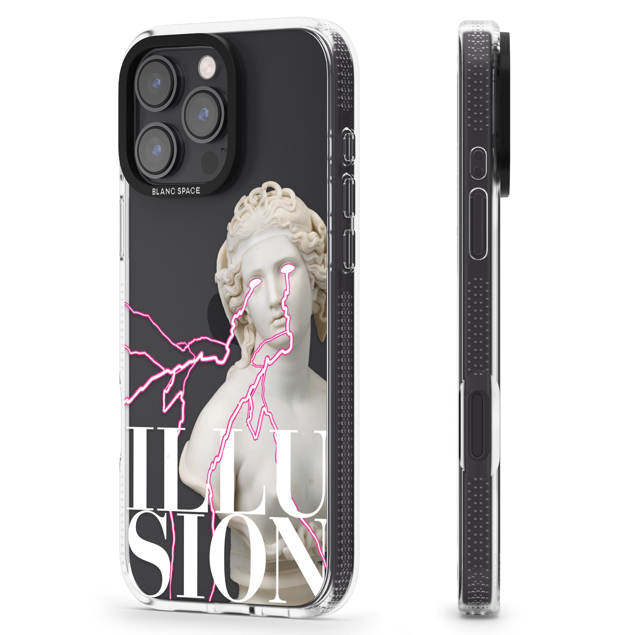 ILLUSION iPhone 16 Pro Max / 16 Pro Clear Case Impact Air - Blanc Space