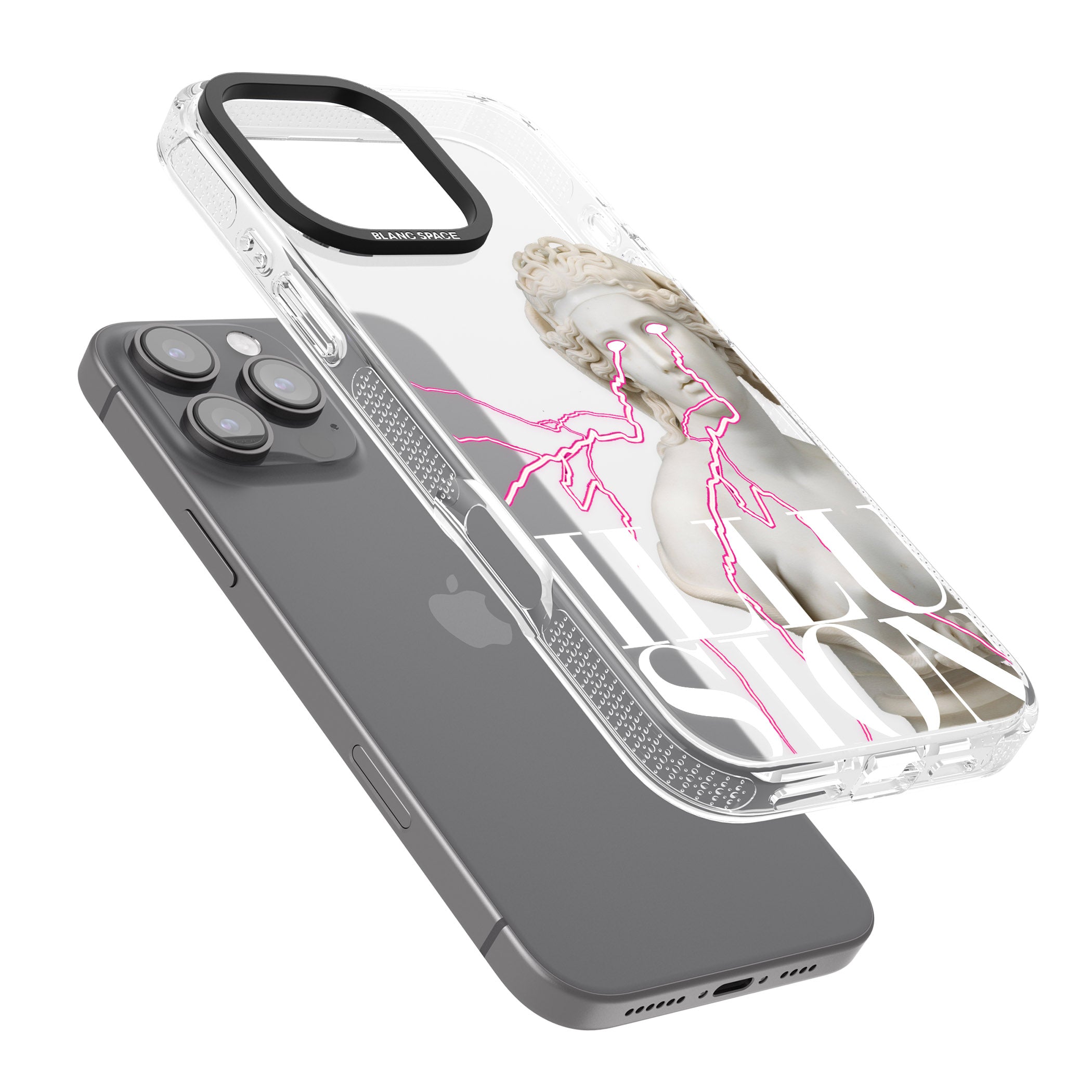 ILLUSION iPhone 16 Pro Max / 16 Pro Clear Case Impact Air - Blanc Space