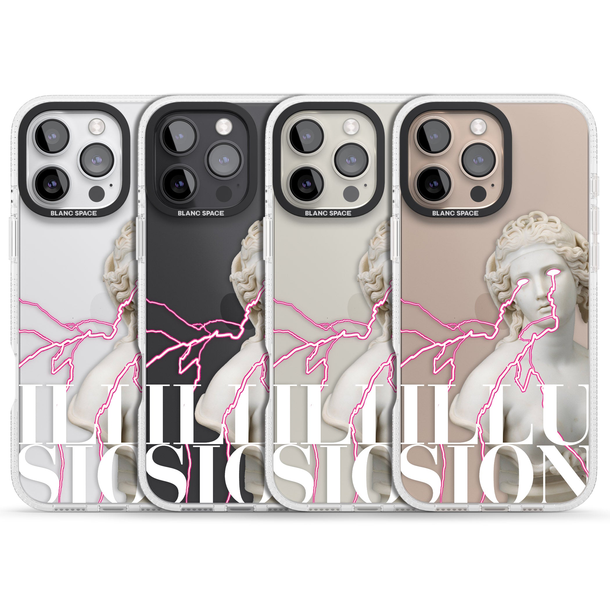 ILLUSION iPhone 16 Pro Max / 16 Pro Clear Case Impact Air - Blanc Space